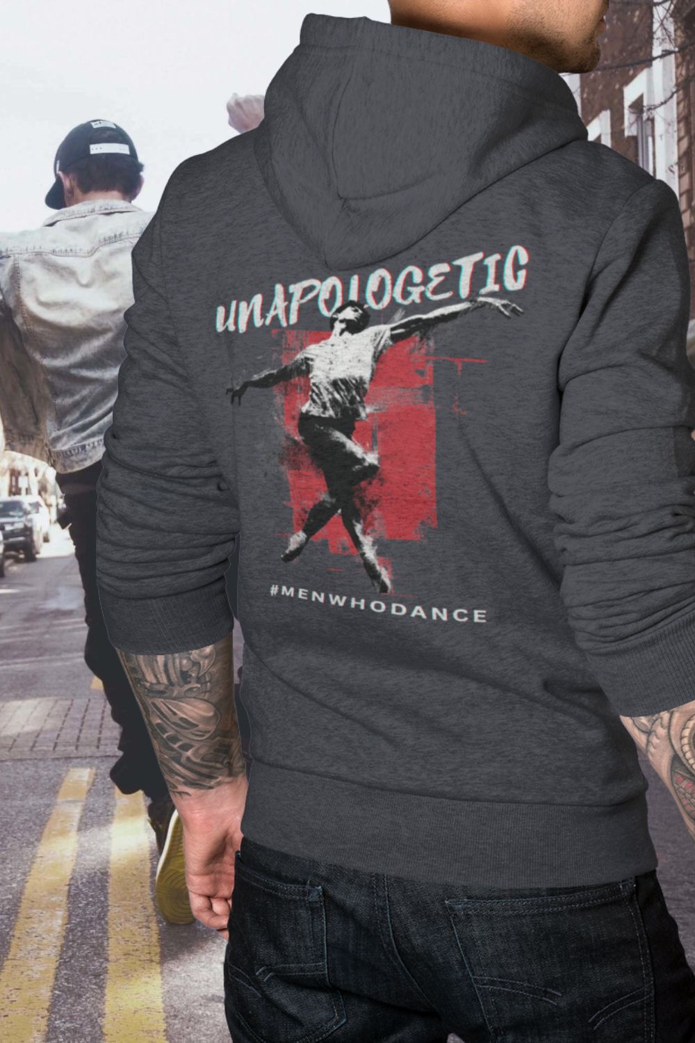 Men’s “Unapologetic” Dance Hoodie – Ethical Fleece Sweatshirt with Back Print