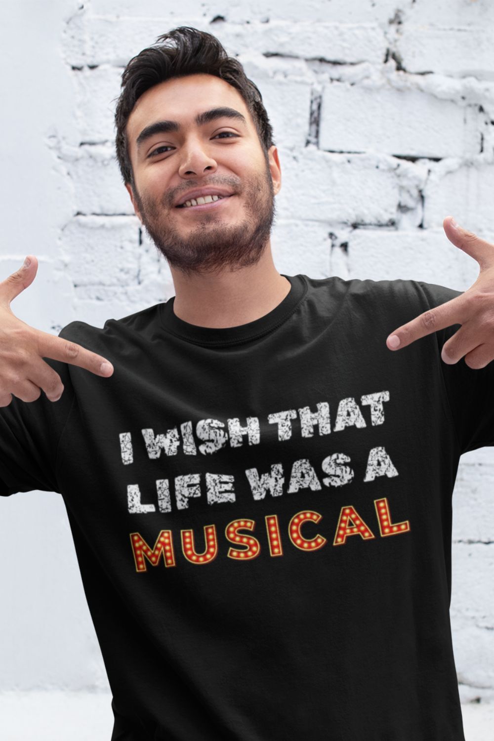 "I Wish That Life Was a Musical" Men’s Black Theatre T-Shirt – Unisex Fit, Musical Gift