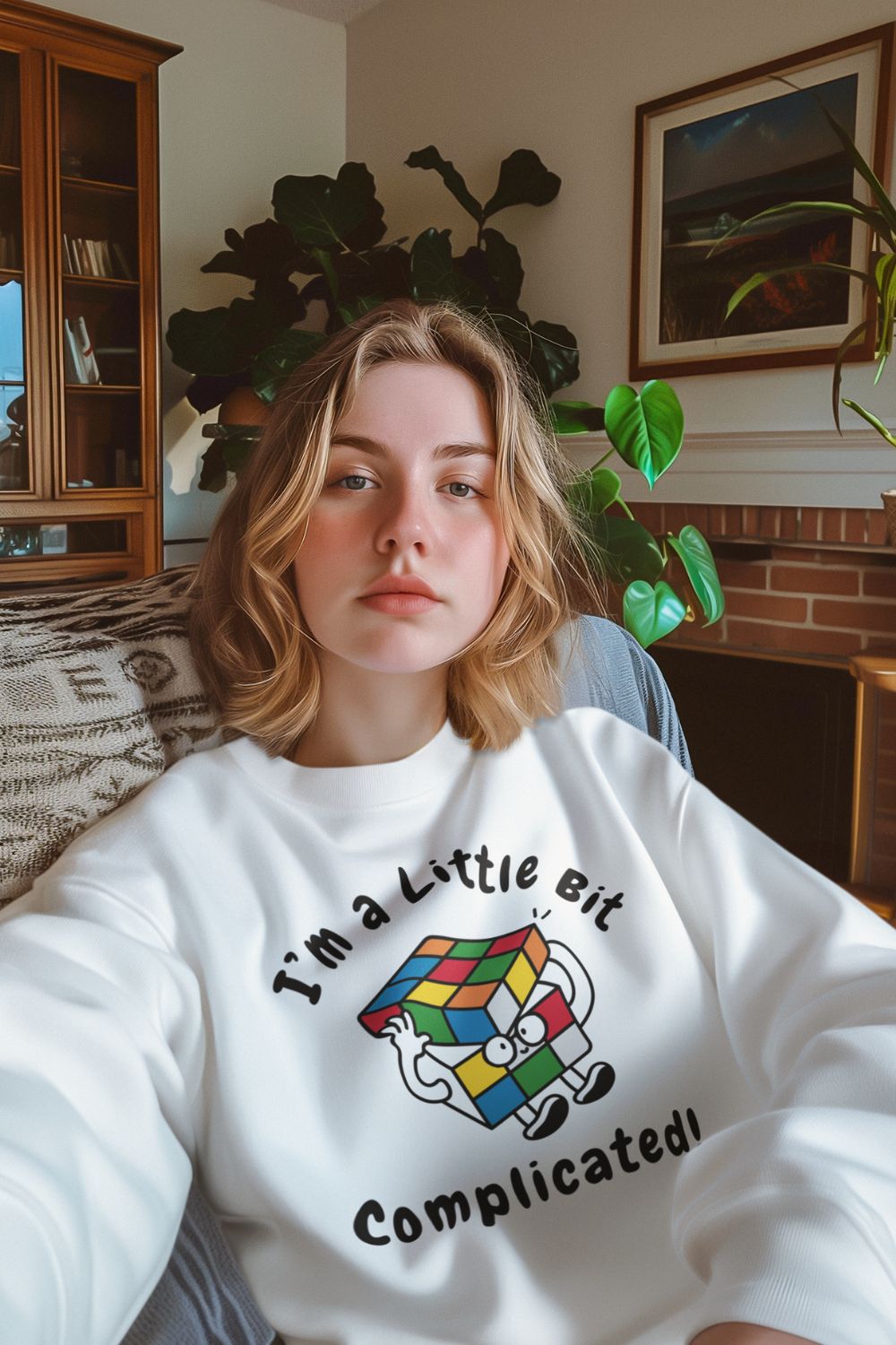 Kids’ “I’m a Little Bit… Complicated” Sweatshirt – Unisex Fit | Black, White, Grey, Royal | Confident, Colourful & Clever