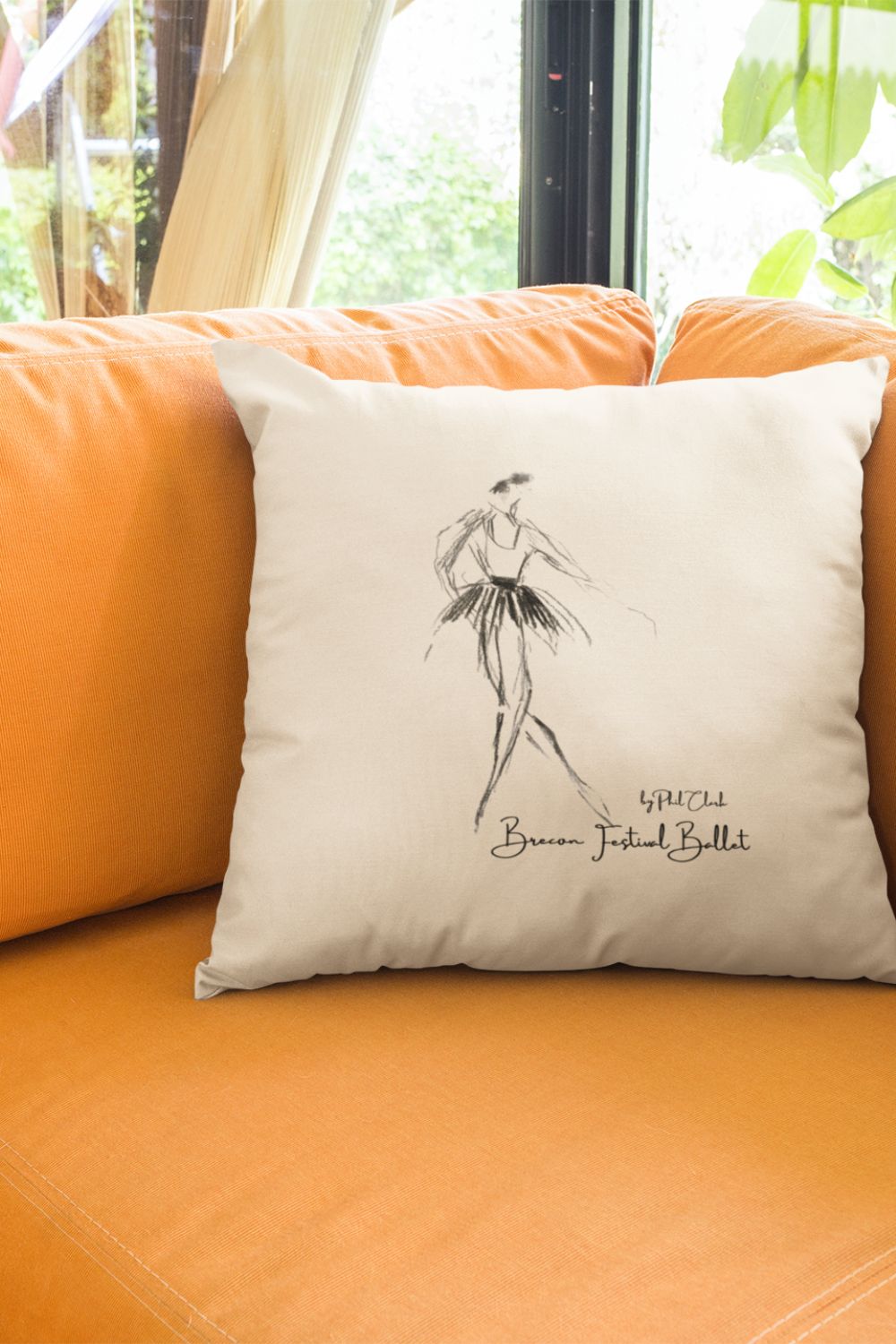 Brecon Festival Ballet Ballerina Cushion – Artwork by Phil Clark