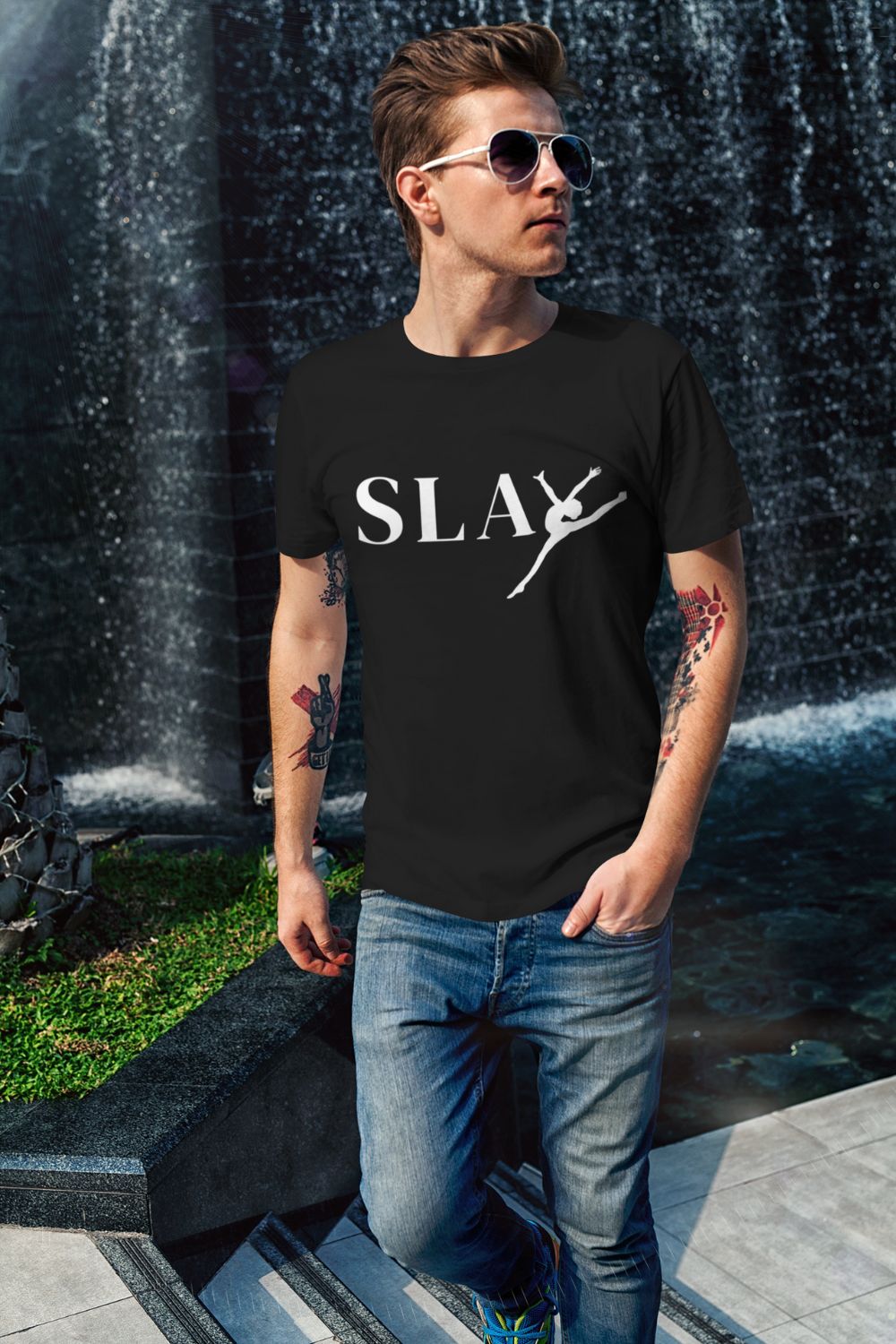 Men’s Cotton Dance T-Shirt – SLAY Design (Unisex Fit)