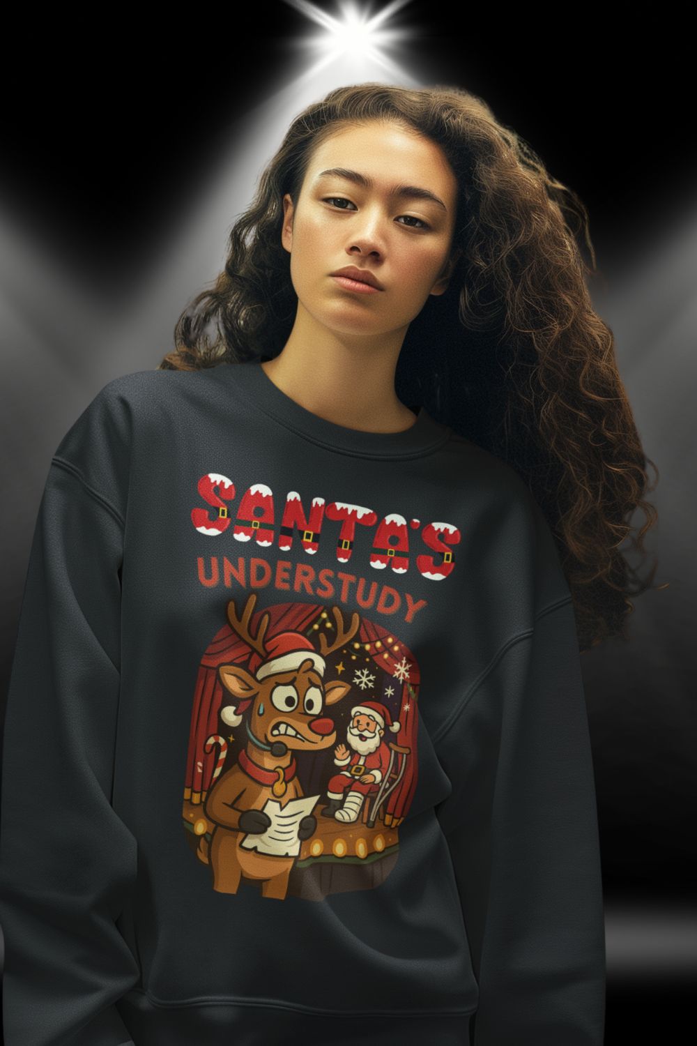 Santa’s Understudy | Funny Theatre Kids Christmas Jumper | Gift for Young Performers & Drama Lovers