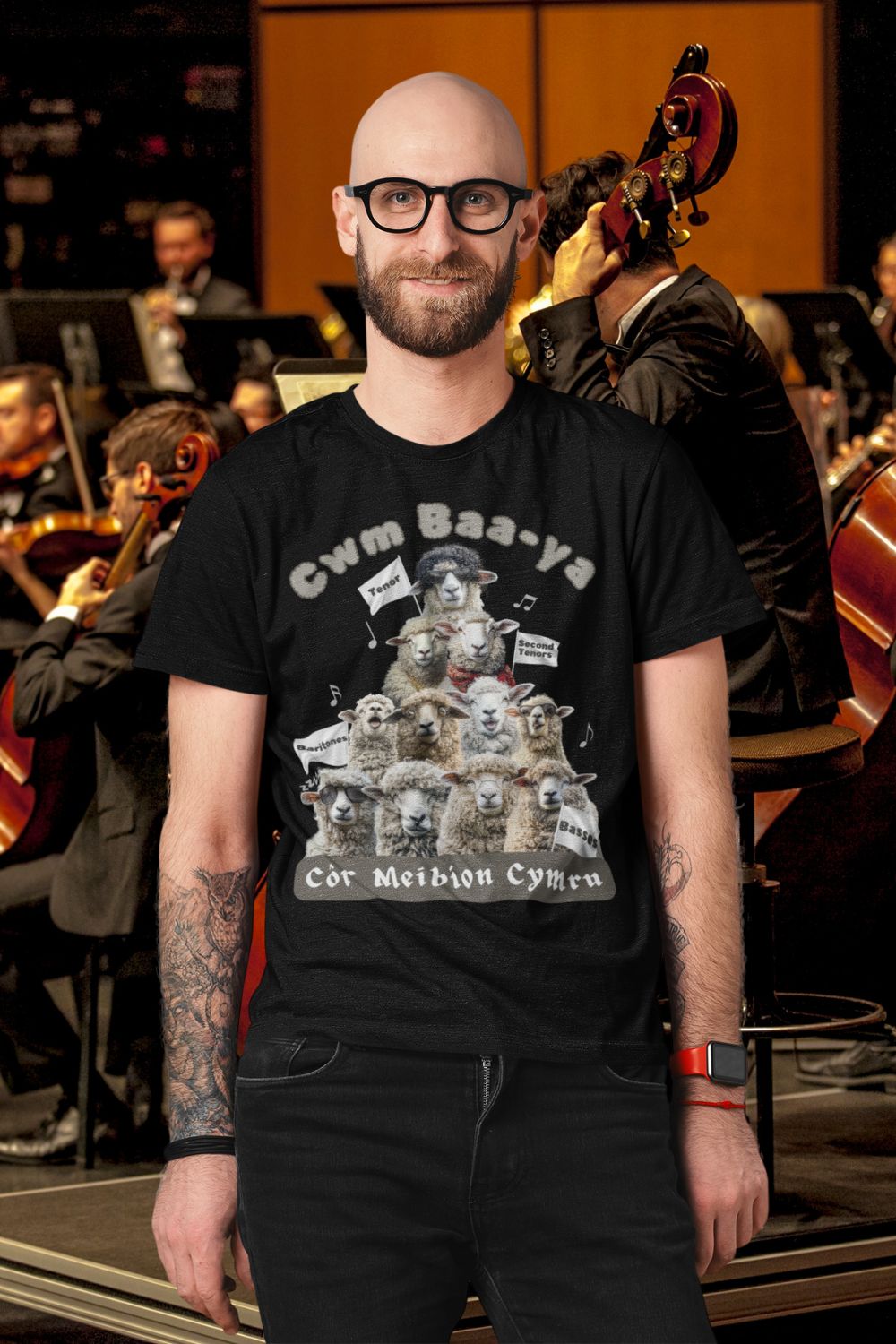 Cwm Baa-ya Welsh Male Voice Choir T-Shirt | Côr Meibion Cymru | Men’s Humour T-Shirt