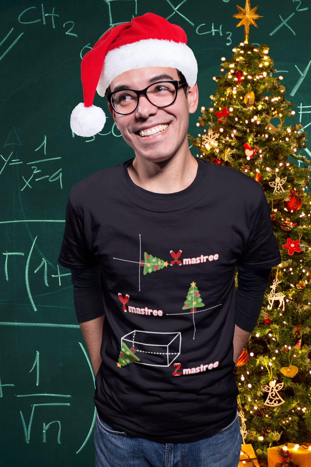 Men's XYZ-Mas Tree Christmas T-Shirt – Unisex Maths Design