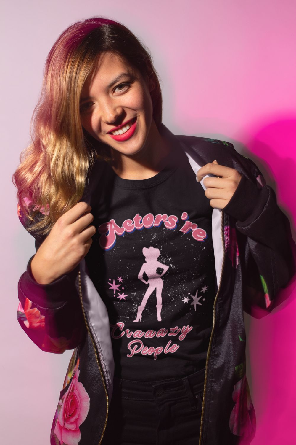 Women’s "Actors're Craaazy People" T-Shirt – Cowgirl Silhouette Design