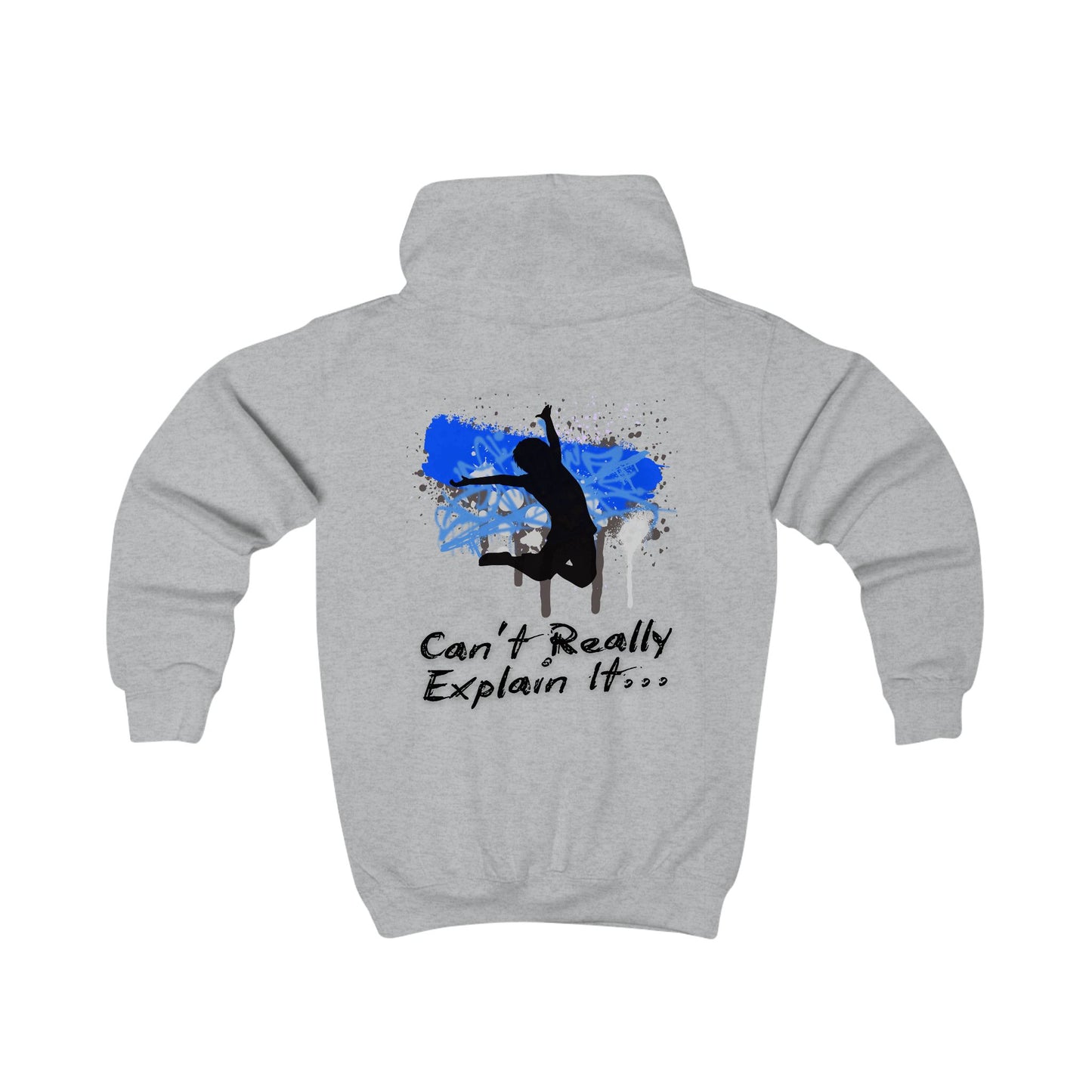 Boys' Unisex Hoodie – Dance Silhouette Design in Electric Blue & Grey – For Boys Who Dance