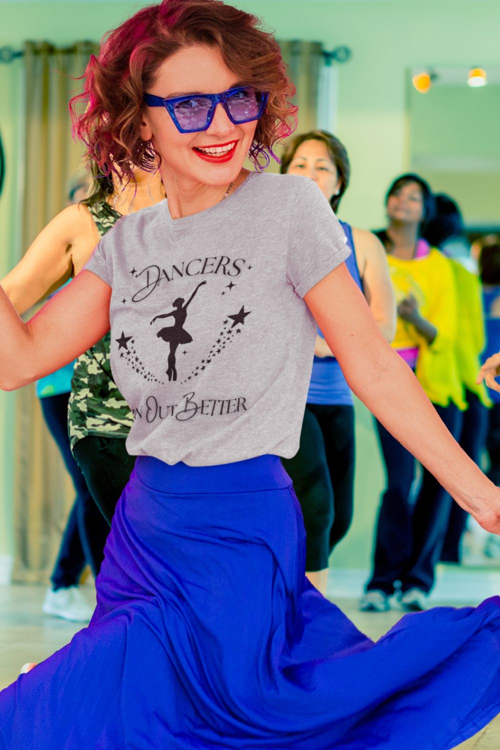Dancers Turn Out Better – Women’s Dance T-Shirt with Ballet Dancer Silhouette (Slim Fit)