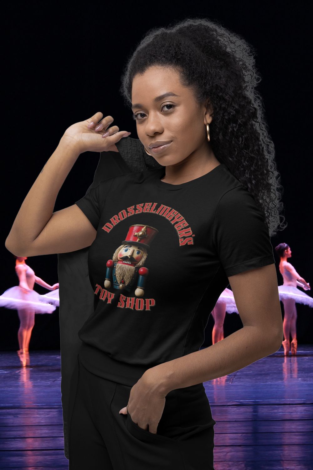 Drosselmeyer’s Toy Shop Nutcracker T-Shirt for Women – Fitted Ballet Design