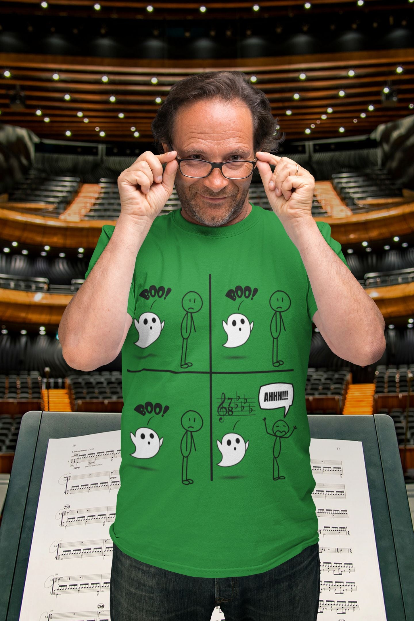 Men's Scary Time Signatures Men's T-shirt for Musicians – Terrifying Music Theory Design