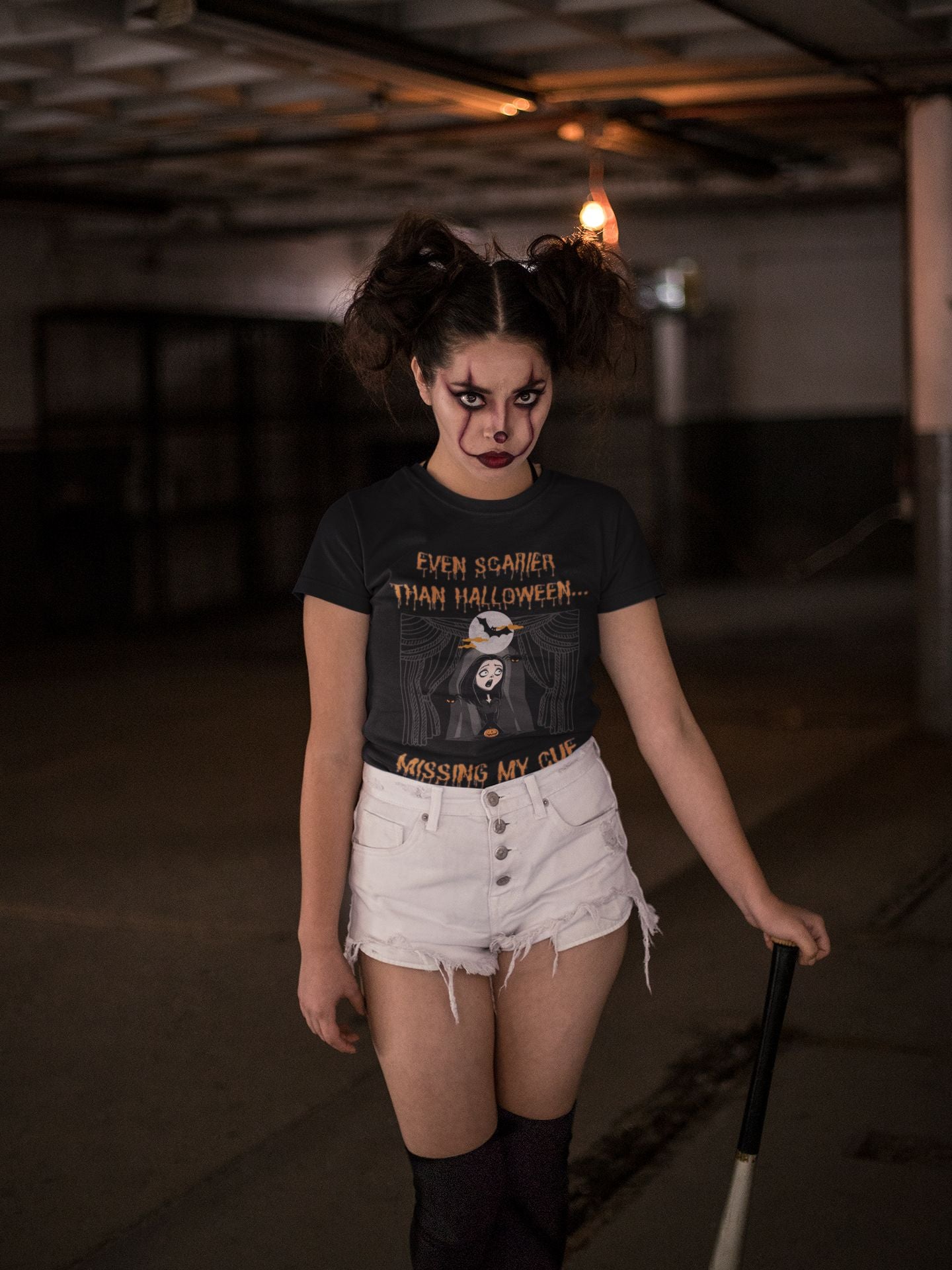 Missing My Cue Women's T-shirt – Fun Stage Fright Design for Theatre Lovers | Available in Black