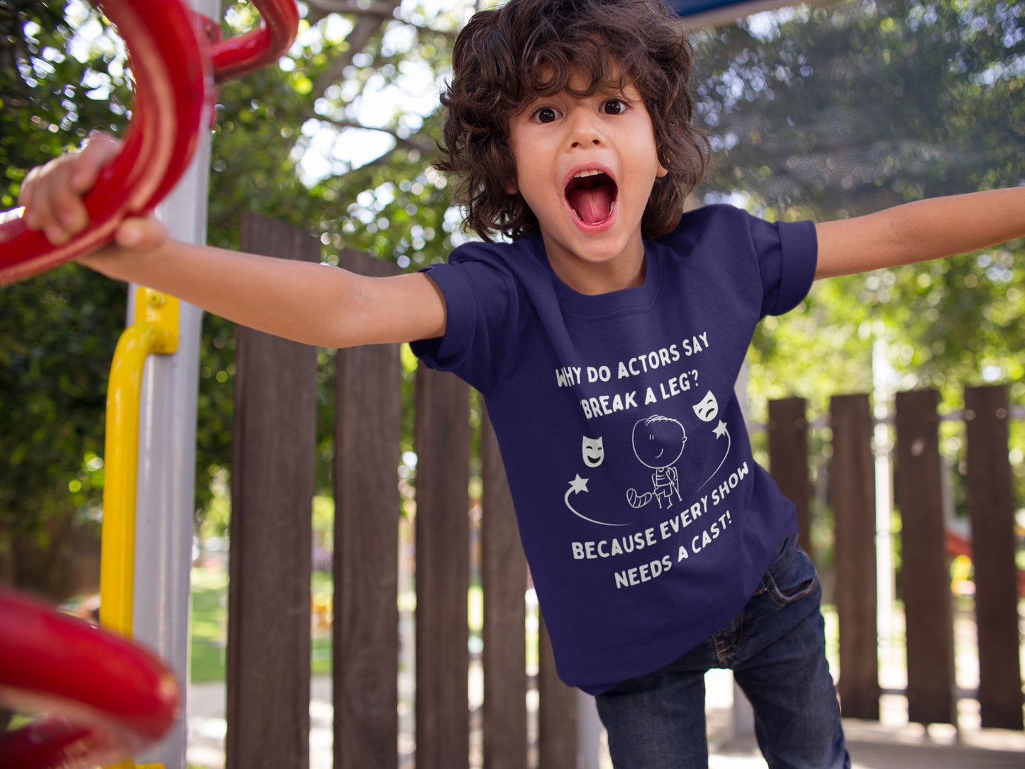 Kids' "Break a Leg" T-Shirt – Fun Theatre Gift for Young Actors & Drama Enthusiasts