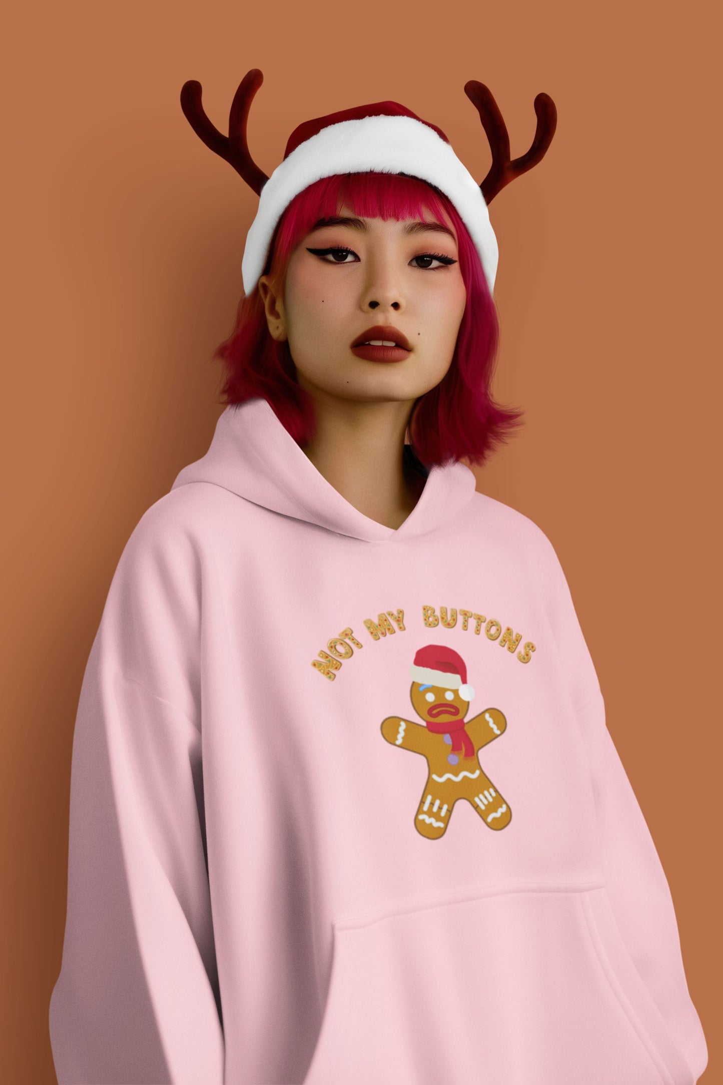 Women's "Not My Buttons!" Gingerbread Man Christmas Hoodie – Unisex Design