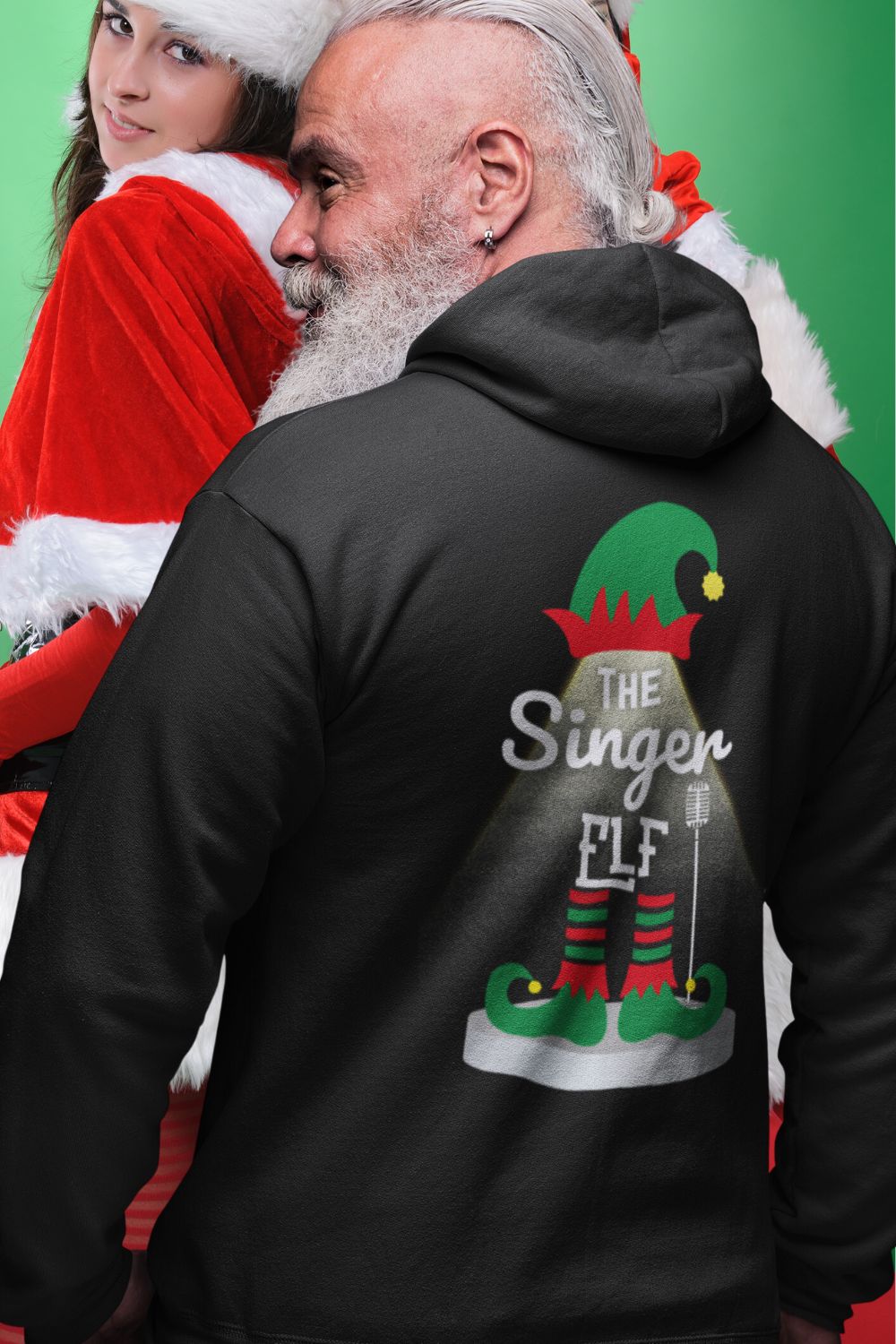 Men's Singer Elf Christmas Hoodie – Festive Theatre-Inspired Design
