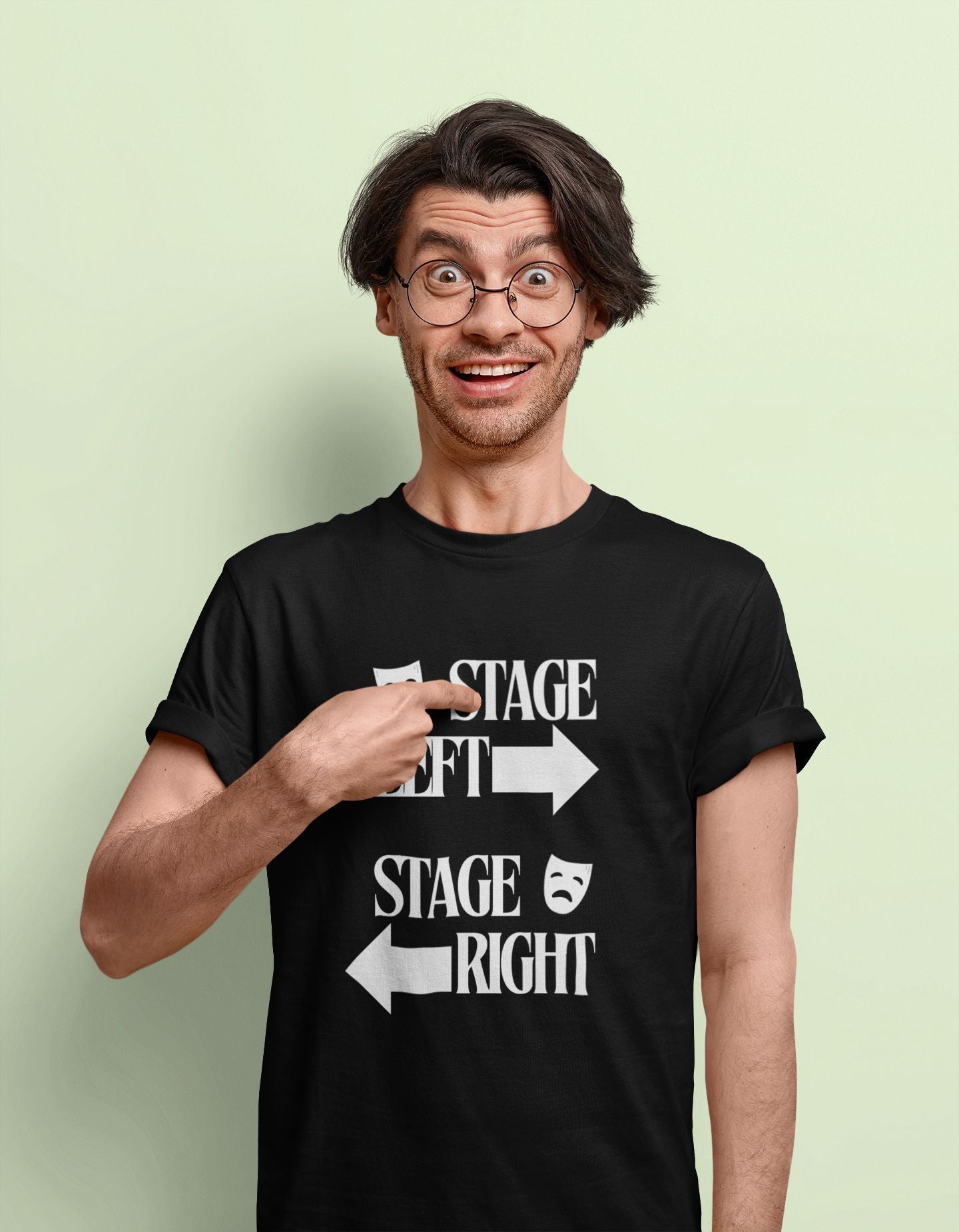 Stage Left Stage Right Men’s T-shirt – Unisex Design for Theatre Lovers