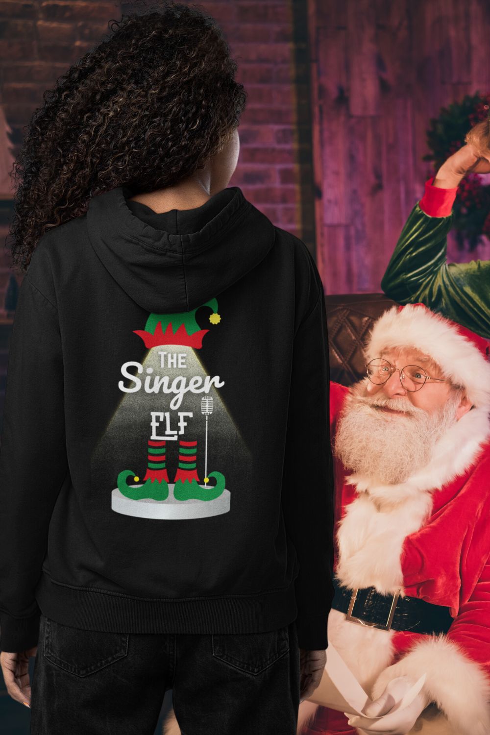 The Singer Elf Ladies' Christmas Hoodie – Festive Style for Theatre and Music Lovers