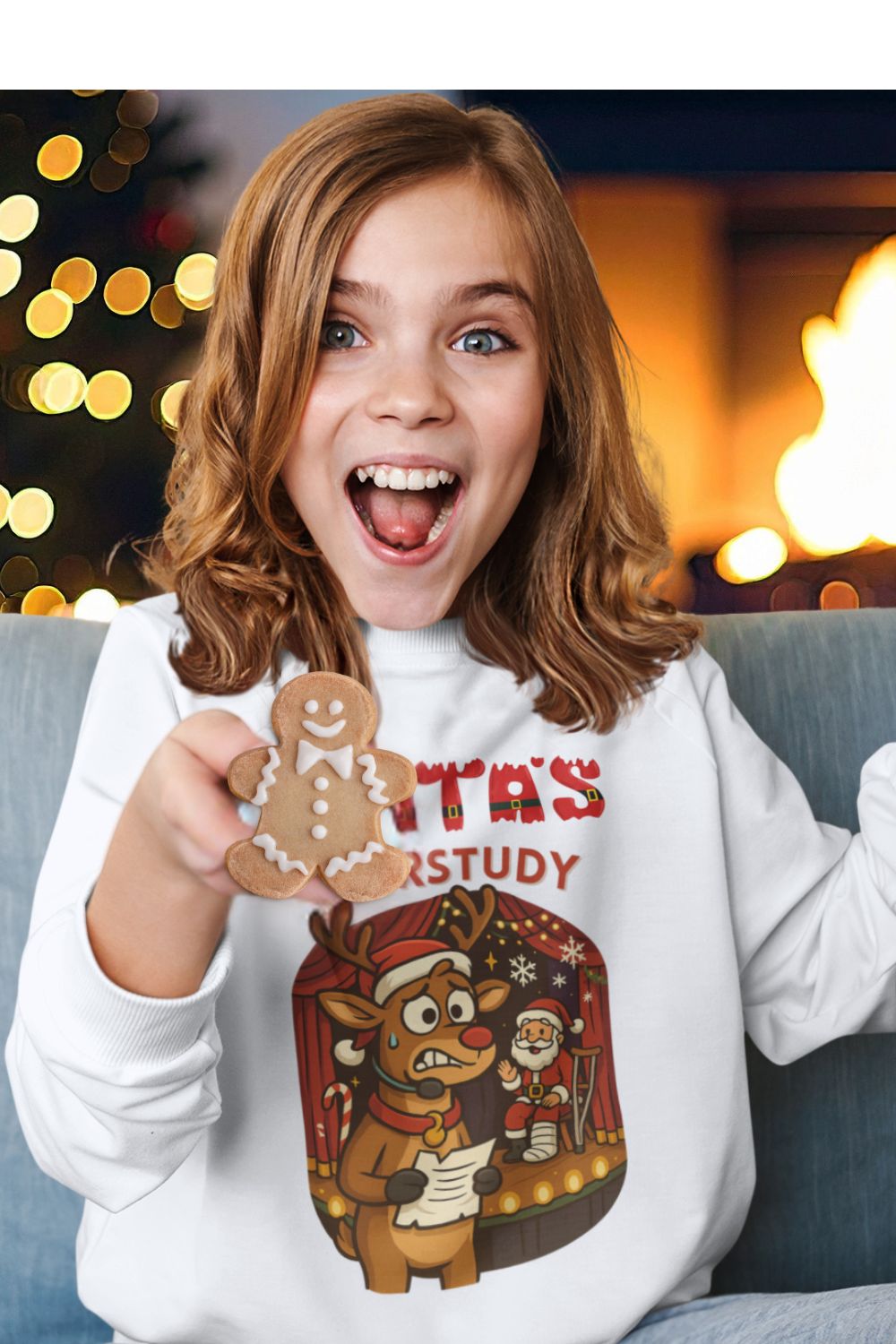 Santa’s Understudy | Funny Theatre Kids Christmas Jumper | Gift for Young Performers & Drama Lovers