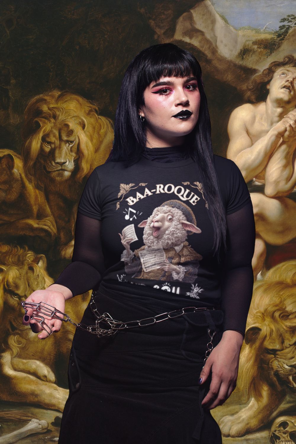 Women’s Baa-Roque and Roll Sheep T-Shirt – Slim Fit, Music & Theatre Inspired