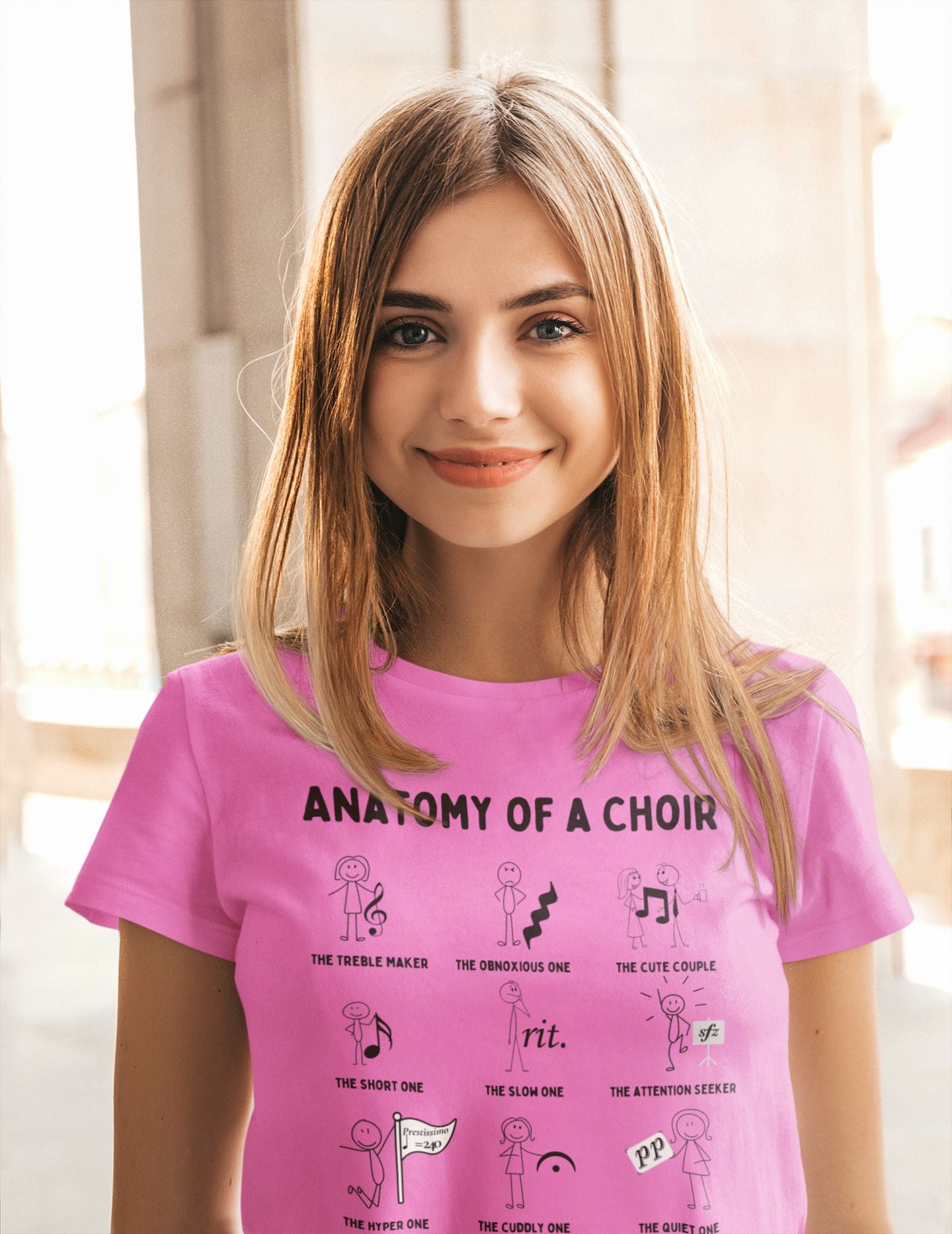 Women's Choir T-Shirt – Funny 'Anatomy of a Choir' Design for Singers & Theatre Fans