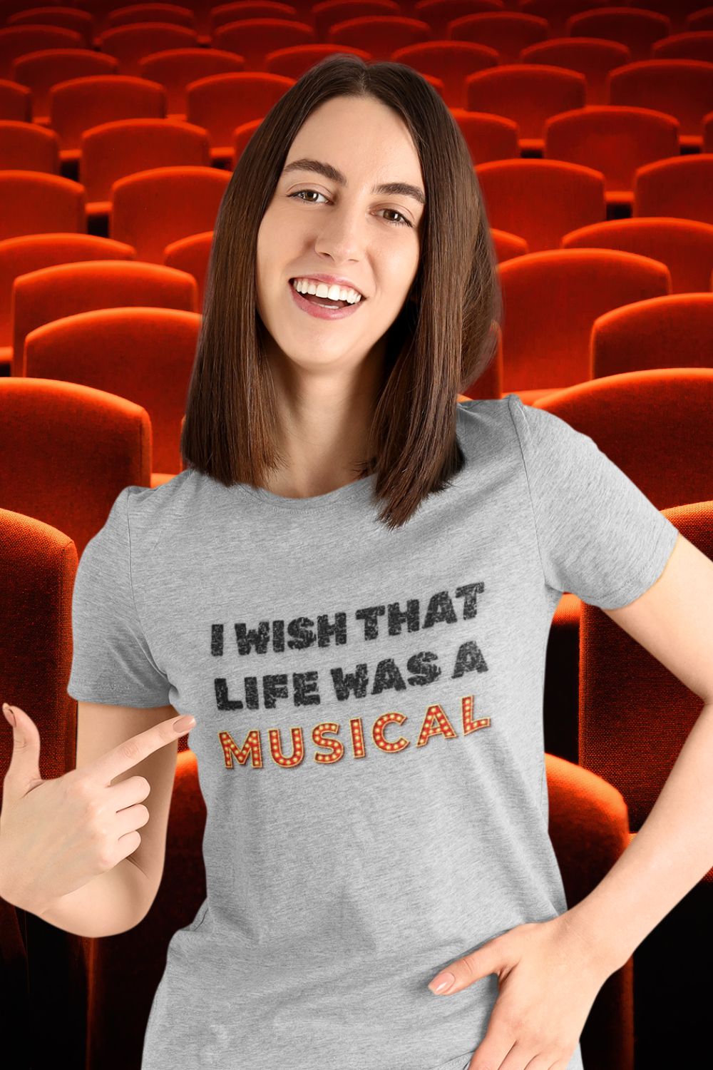 "I Wish That Life Was a Musical" Women’s Fitted Theatre T-Shirt – Musical Gift for Her