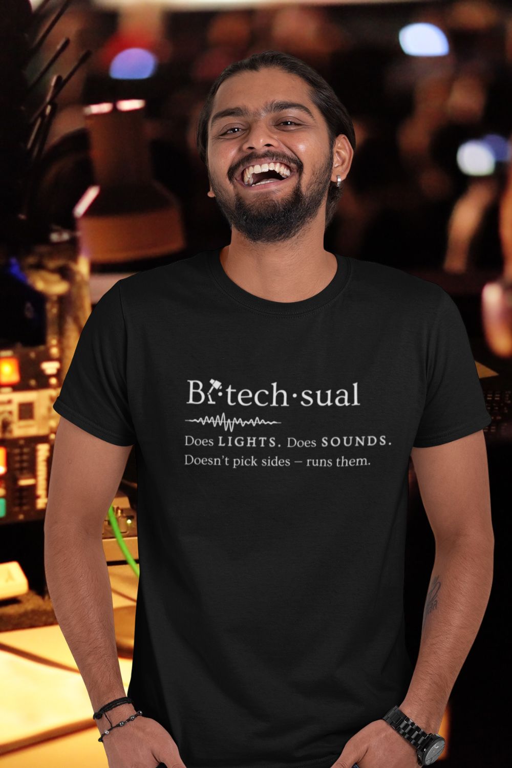 Men’s Bi-techsual T-Shirt (Unisex Fit) – Does Lights. Does Sound.