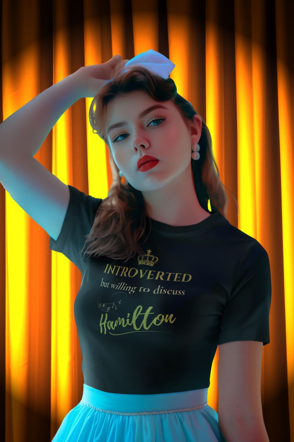 Women’s “Introverted But Willing to Discuss Hamilton” Fitted T-Shirt – Theatre Collection