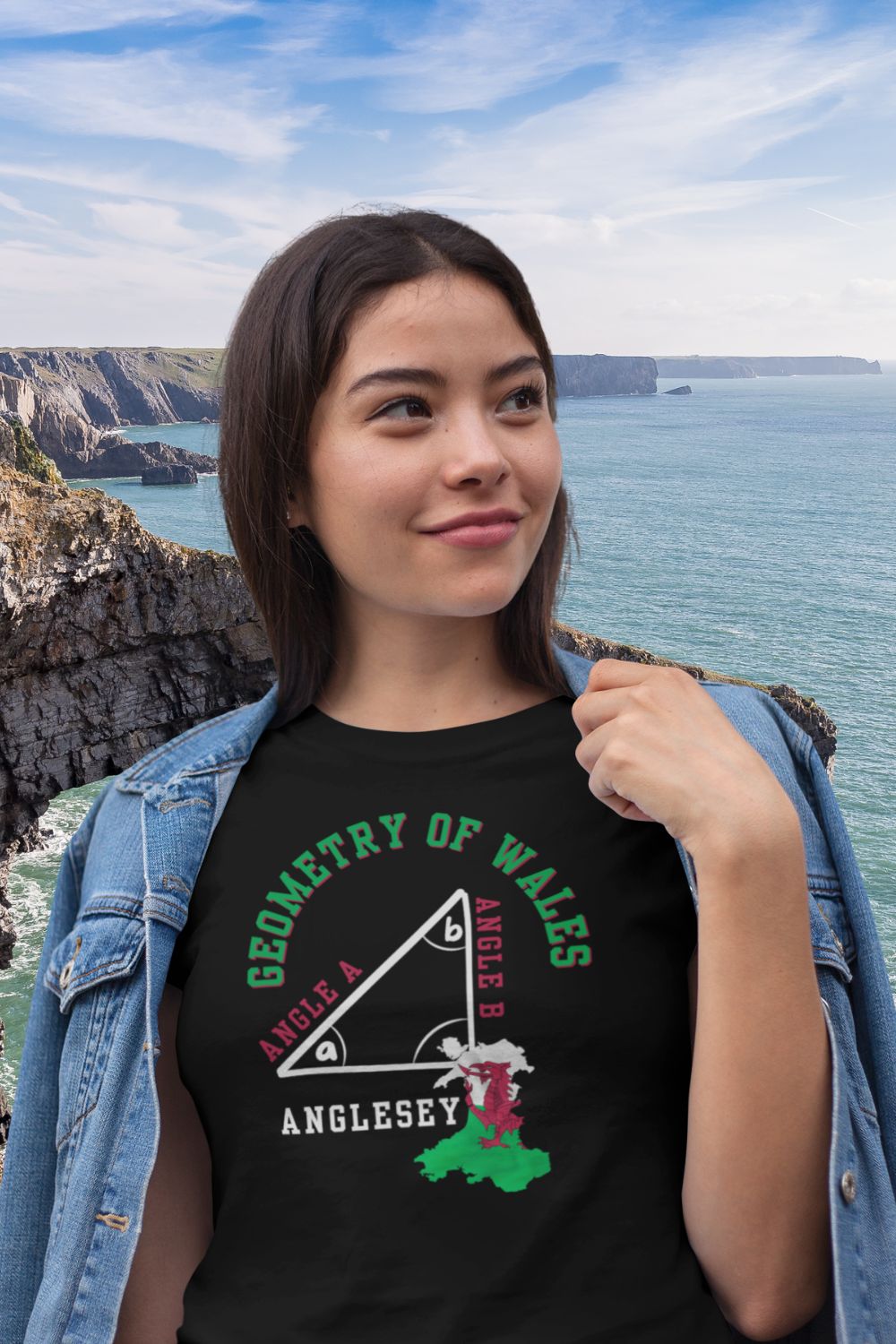 Angle A + Angle B = Anglesey Women’s Fitted T-Shirt – Welsh Maths Gift