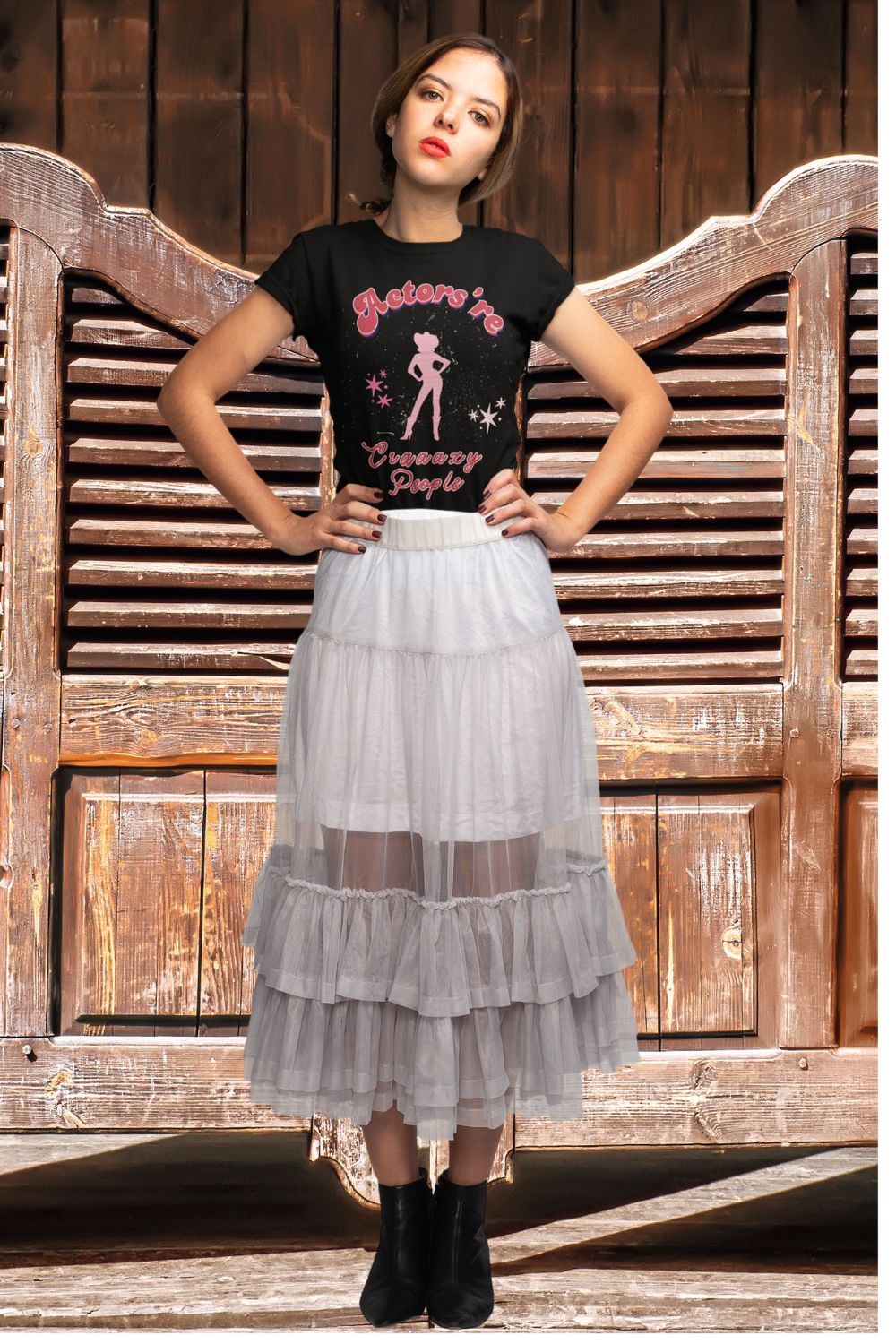 Women’s "Actors're Craaazy People" T-Shirt – Cowgirl Silhouette Design