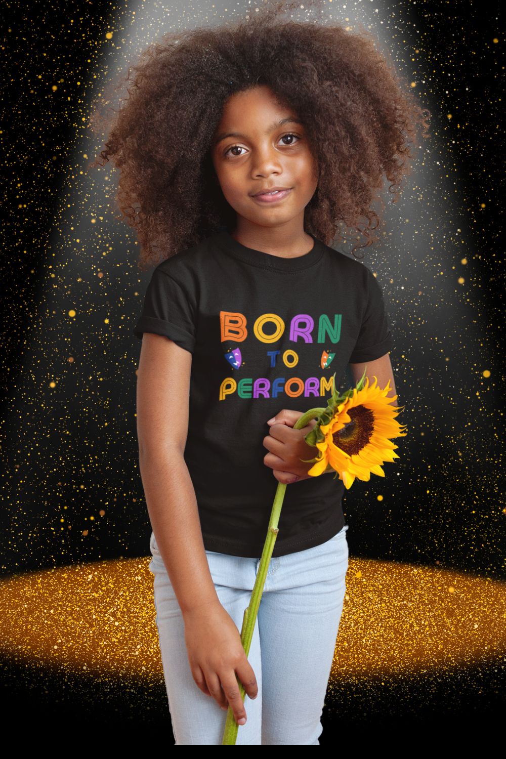 “Born to Perform” Kids’ Theatre T-Shirt – Retro Style for Rising Stars