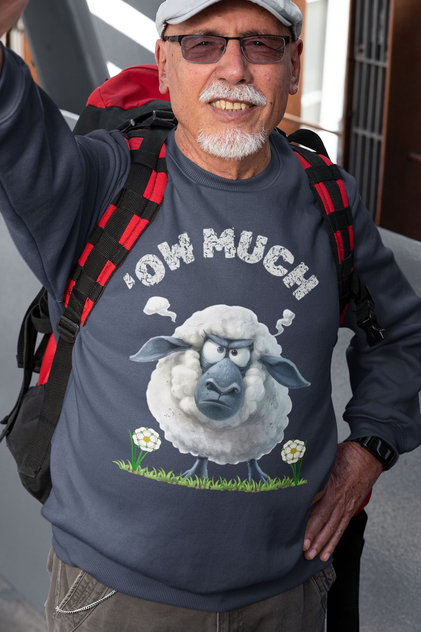 Yorkshire Humour ‘Ow Much?!’ Sheep Men’s Sweatshirt – Unisex Fit