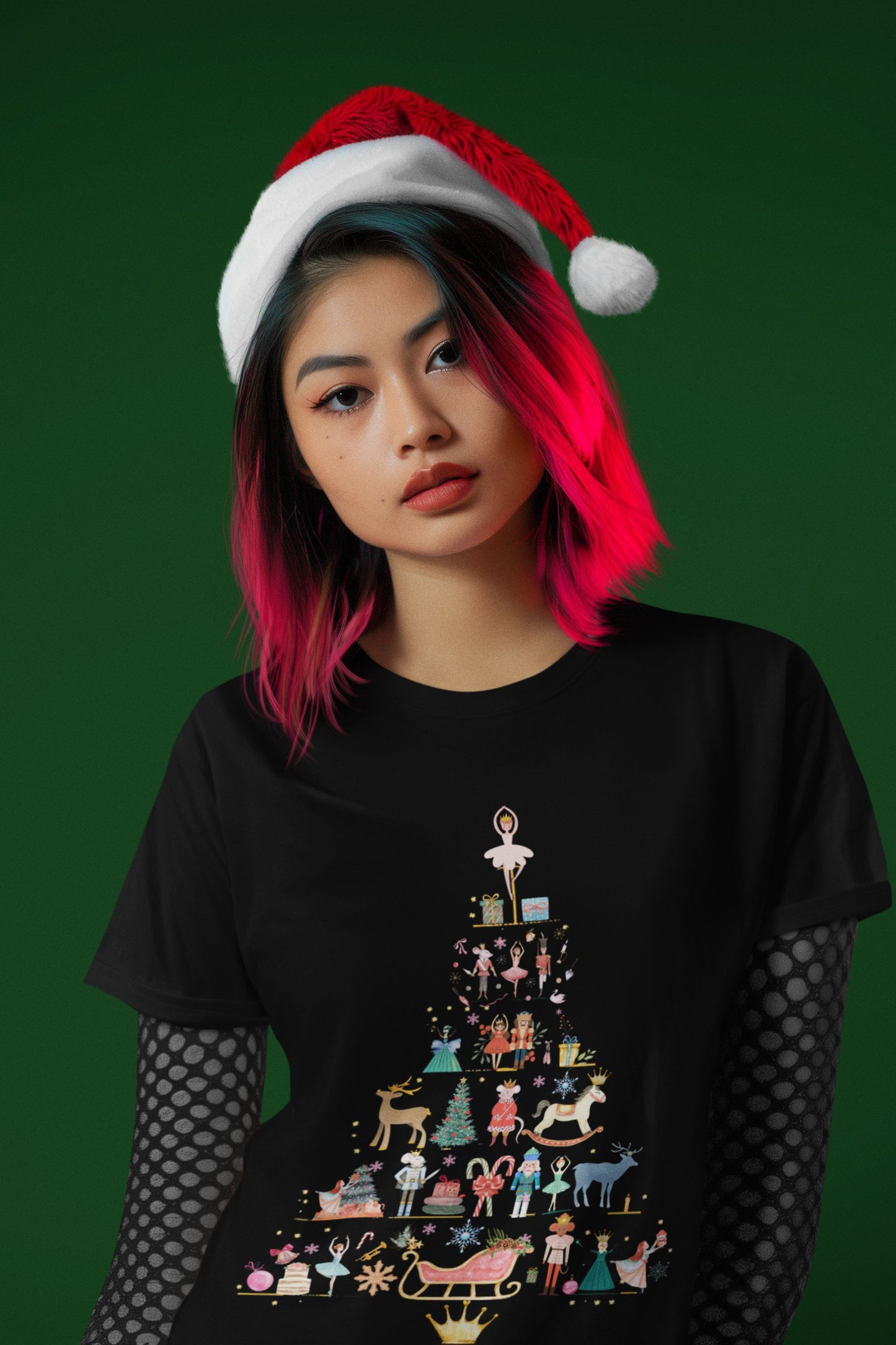 Nutcracker Tree Silhouette Women's T-Shirt – Theatre Christmas Unisex Design