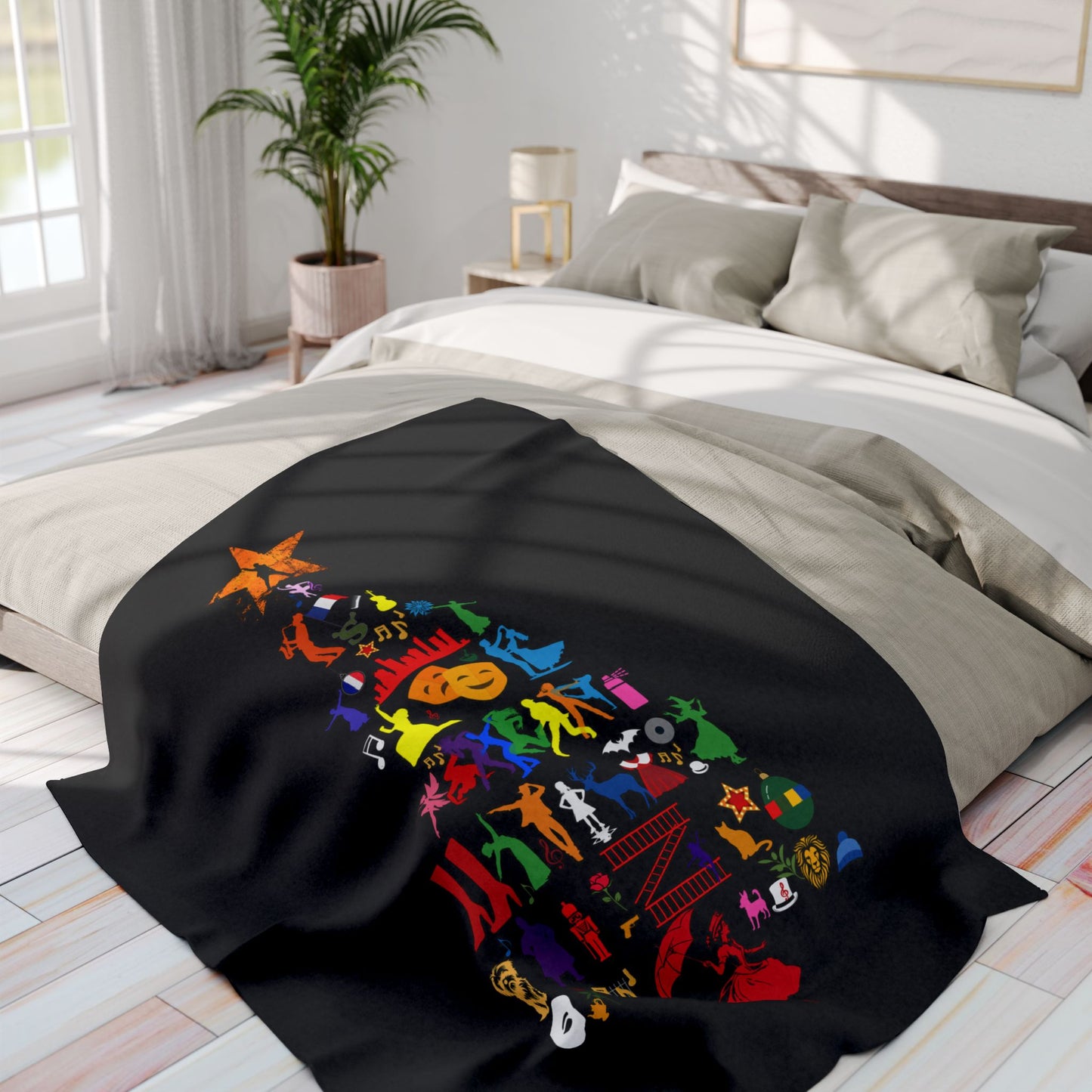 Musical Theatre Tree Fleece Blanket – Festive & Cosy Christmas Theatre-Inspired Design
