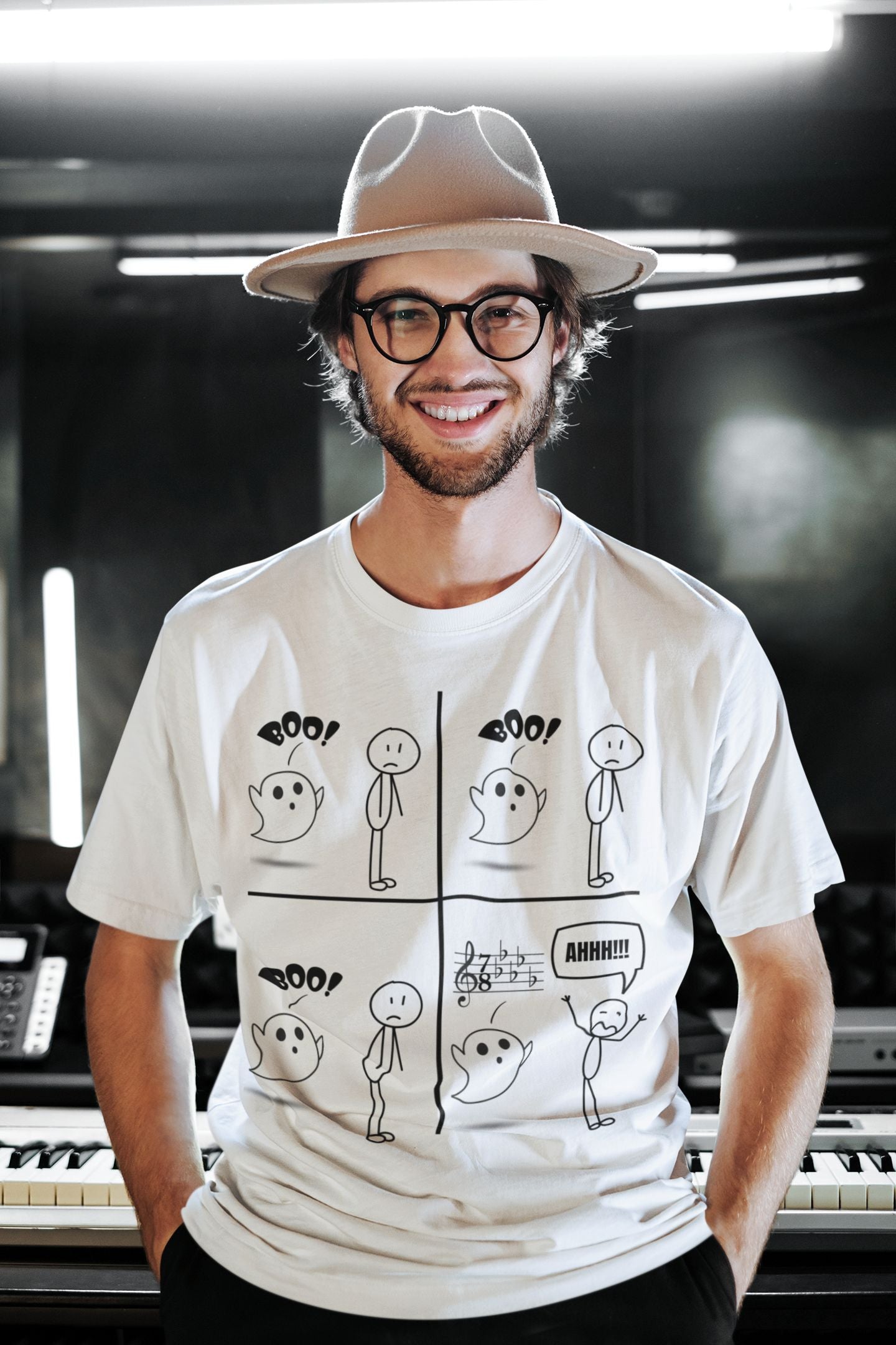 Men's Scary Time Signatures Men's T-shirt for Musicians – Terrifying Music Theory Design