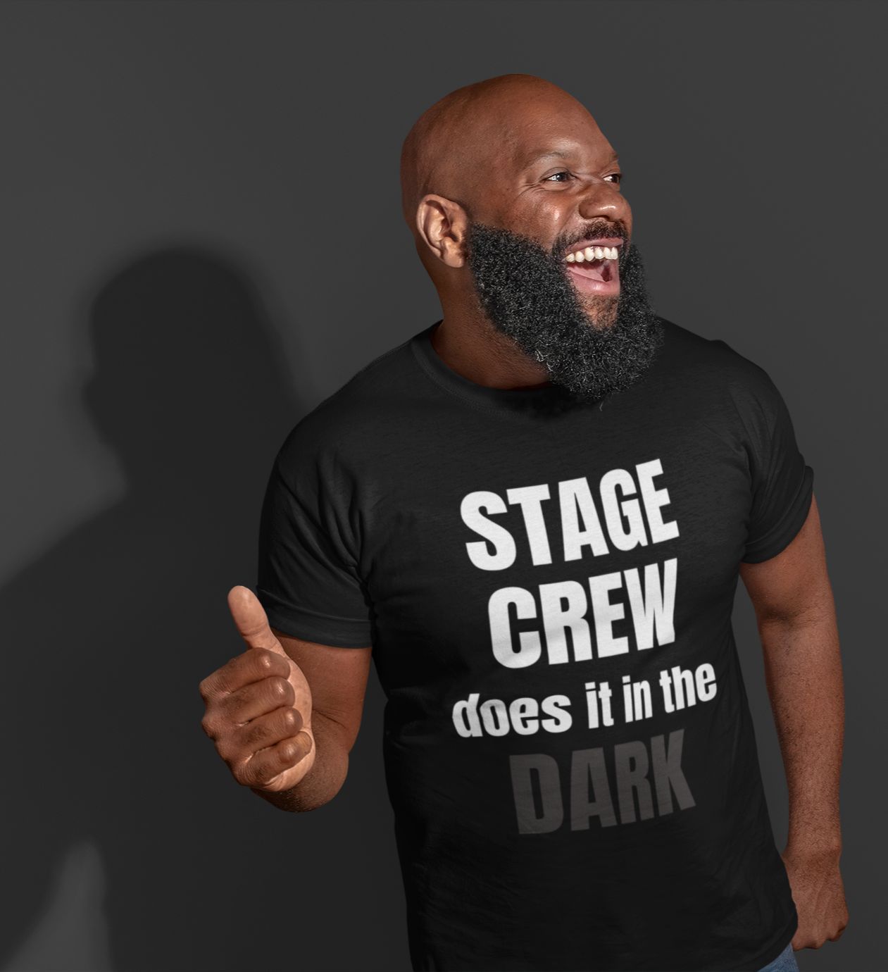"Stage Crew Does It in the Dark" Unisex T-Shirt – Humour for Theatre Crew