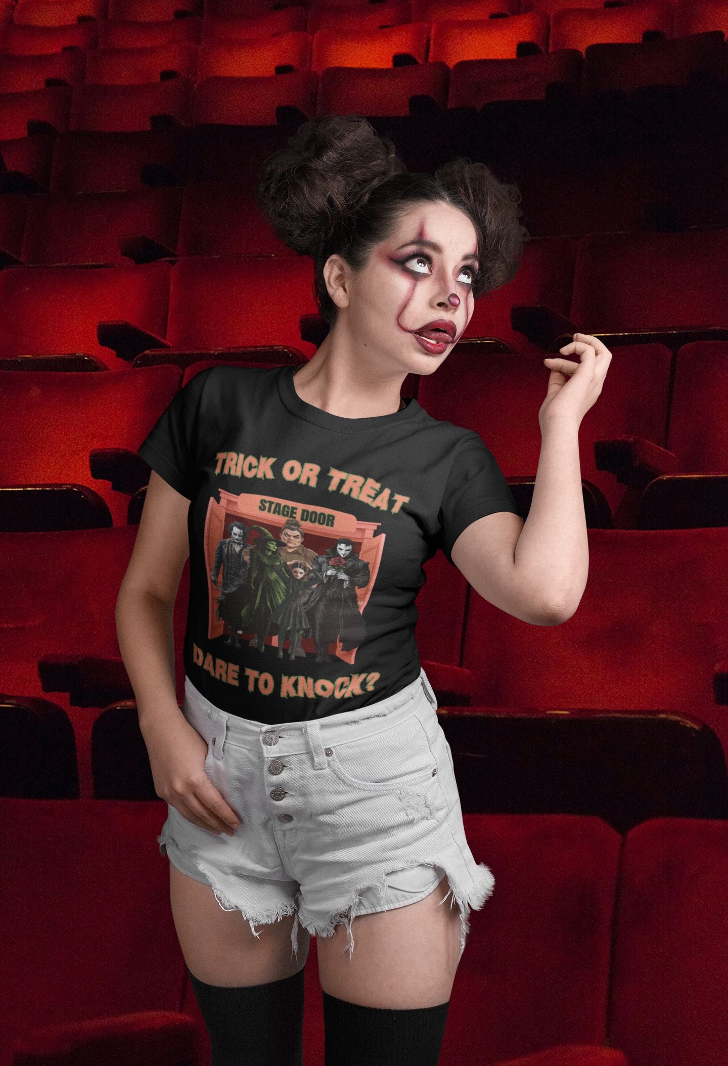 Trick or Treat Women’s T-Shirt – Theatre-Inspired Halloween Design