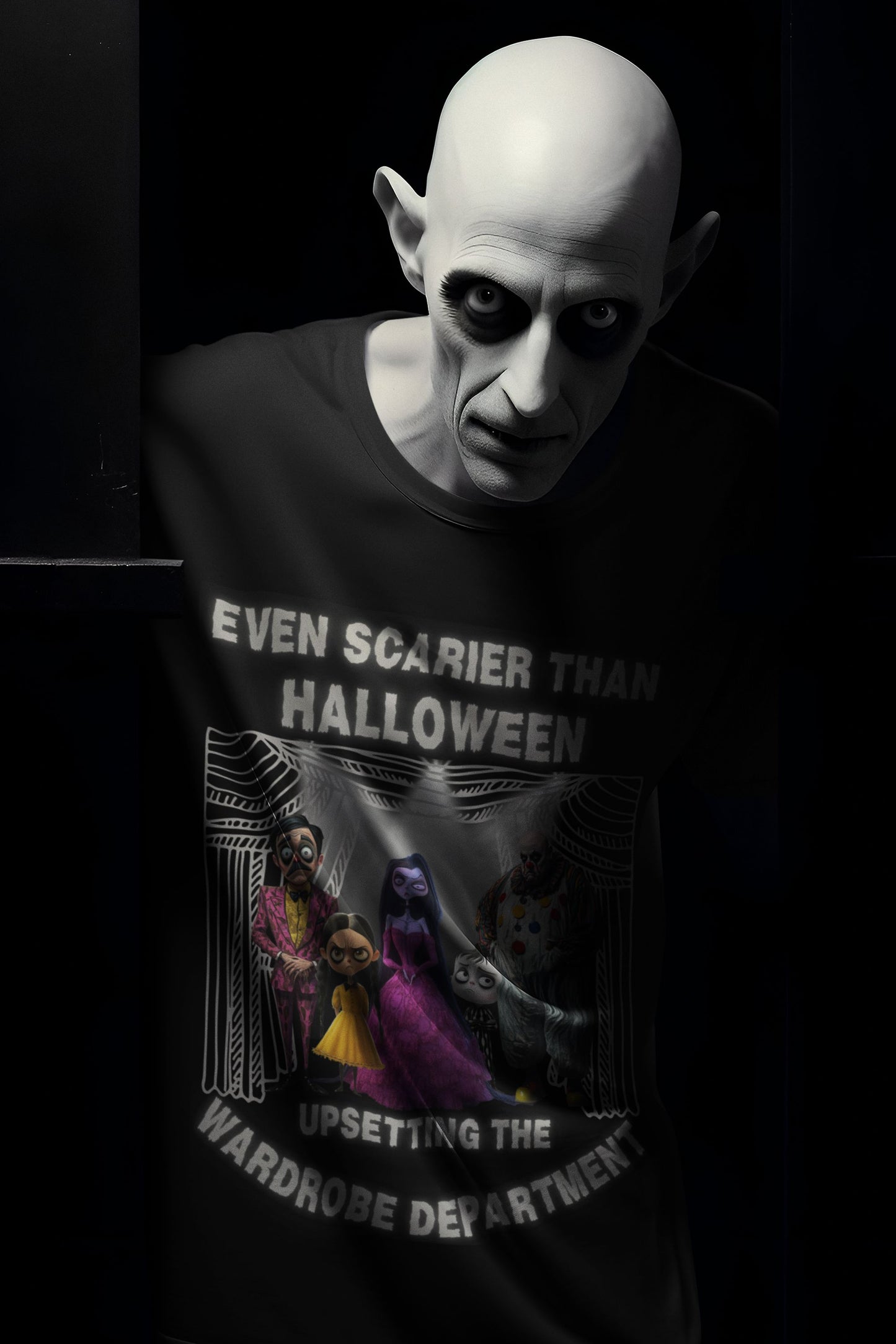 Even Scarier Than Halloween Men’s T-Shirt – Theatre-Inspired Costume Chaos Design (Unisex)