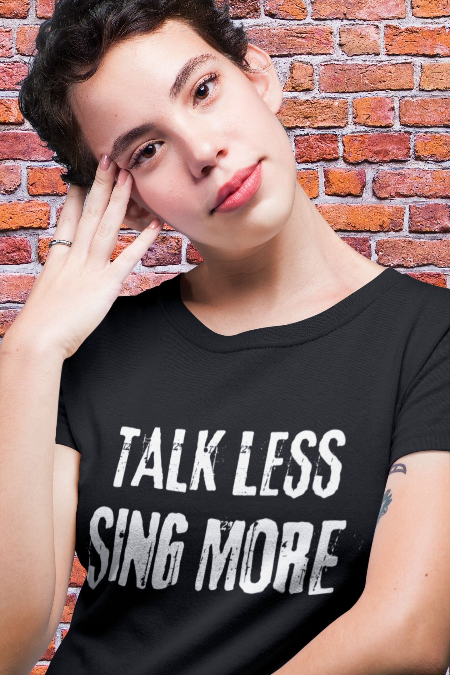 Women’s “Talk Less, Sing More” Softstyle T-Shirt – Semi-Fitted Cotton Design for Theatre & Musical Lovers