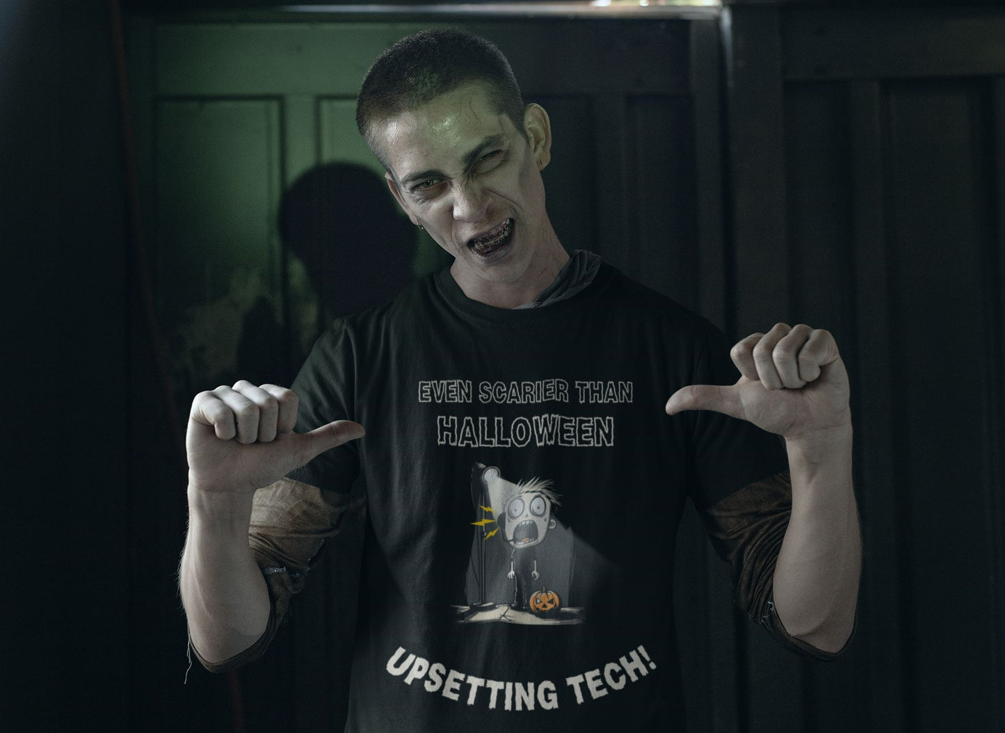 Even Scarier Than Halloween- Upsetting Tech - Men’s T-Shirt – Unisex Design for Theatre Lovers