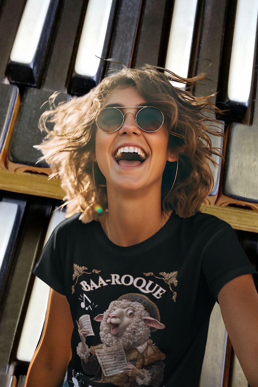 Women’s Baa-Roque and Roll Sheep T-Shirt – Slim Fit, Music & Theatre Inspired