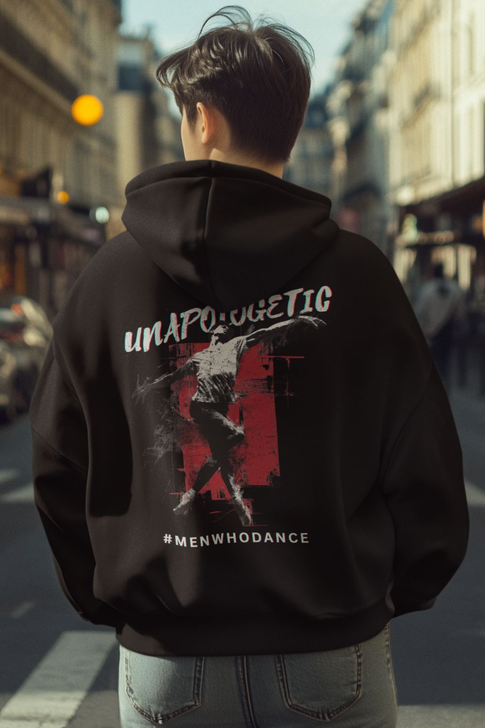 Men’s “Unapologetic” Dance Hoodie – Ethical Fleece Sweatshirt with Back Print