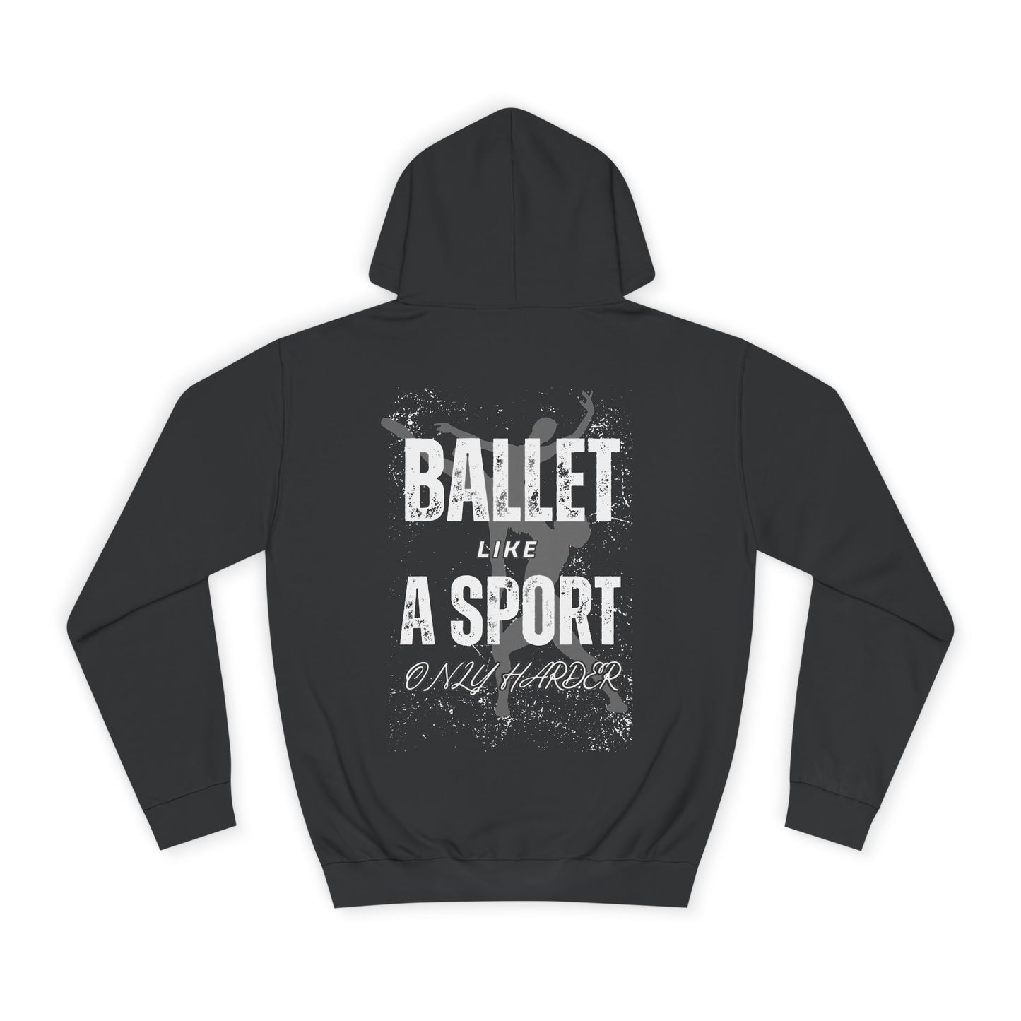 Men’s Ballet Hoodie – Like a Sport-Only Harder Unisex Fit, Jet Black & Heather Grey