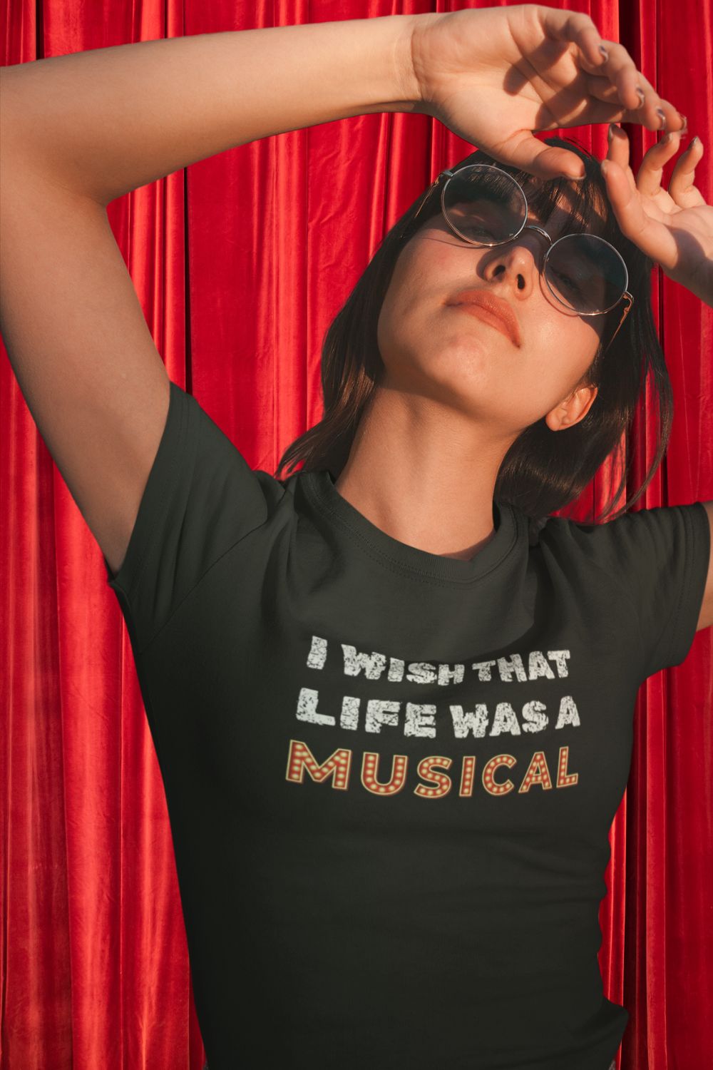 "I Wish That Life Was a Musical" Women’s Fitted Theatre T-Shirt – Musical Gift for Her