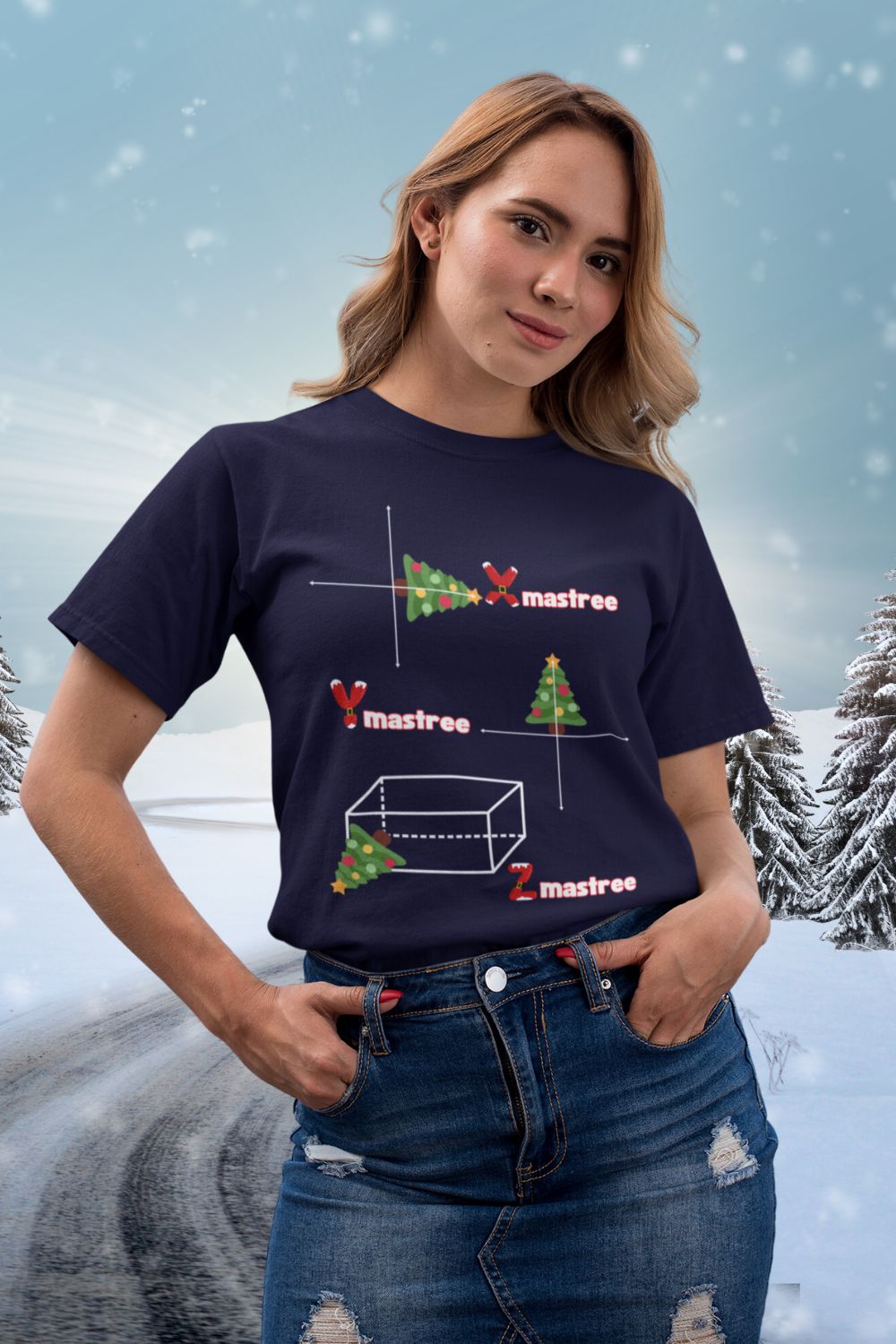Men's XYZ-Mas Tree Christmas T-Shirt – Unisex Maths Design