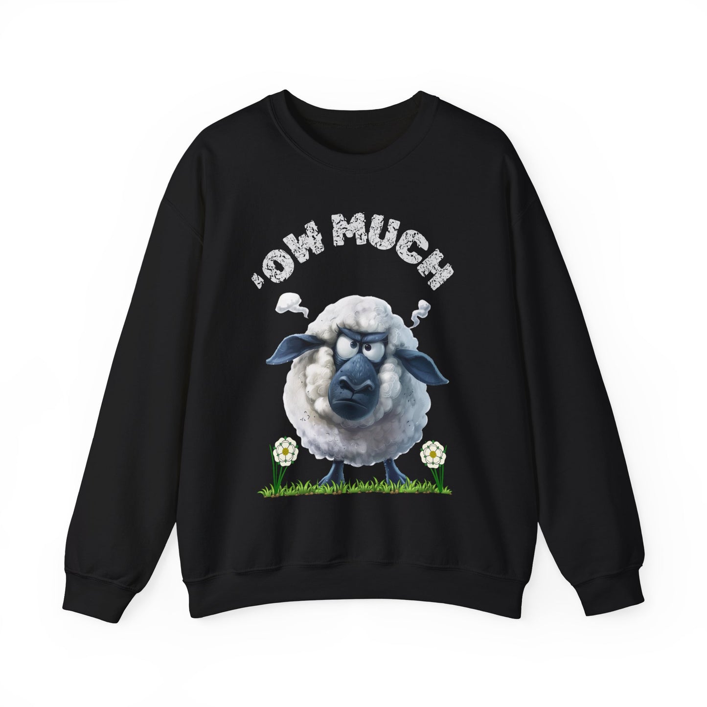 Yorkshire Humour ‘Ow Much?!’ Sheep Men’s Sweatshirt – Unisex Fit
