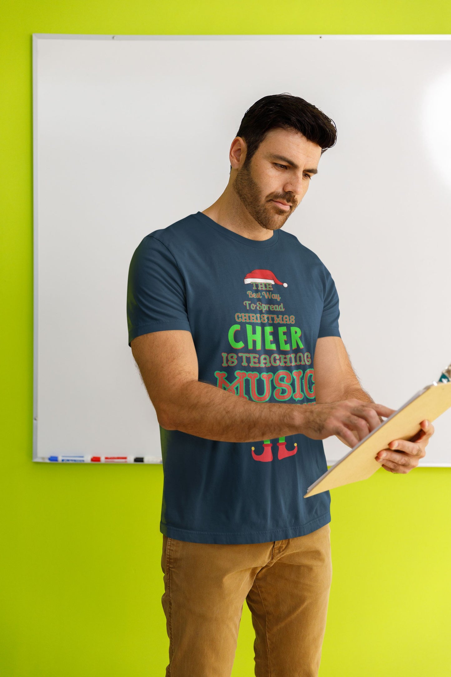 The Perfect Men’s T-Shirt for Music Teachers – Festive Christmas Cheer