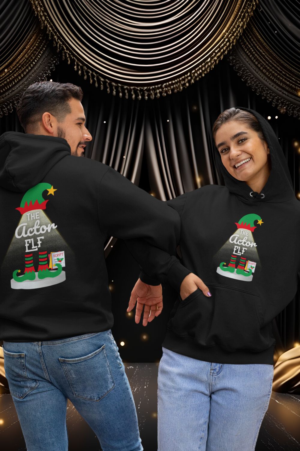The Actor Elf Men’s Christmas Hoodie – Festive Cosy Style for Performers