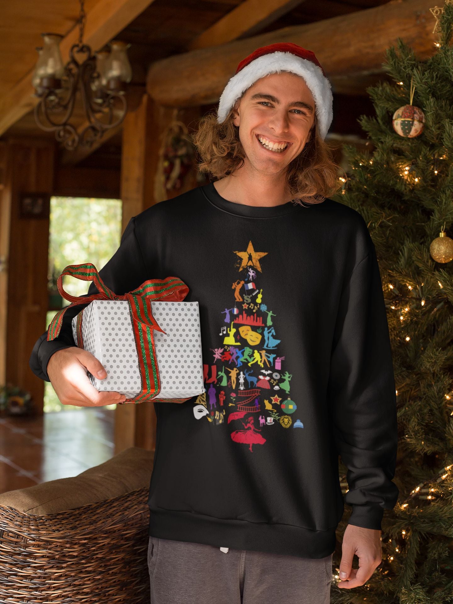 Women's Musical Theatre Christmas tree Sweatshirt – Cosy Unisex Design for Festive Fans