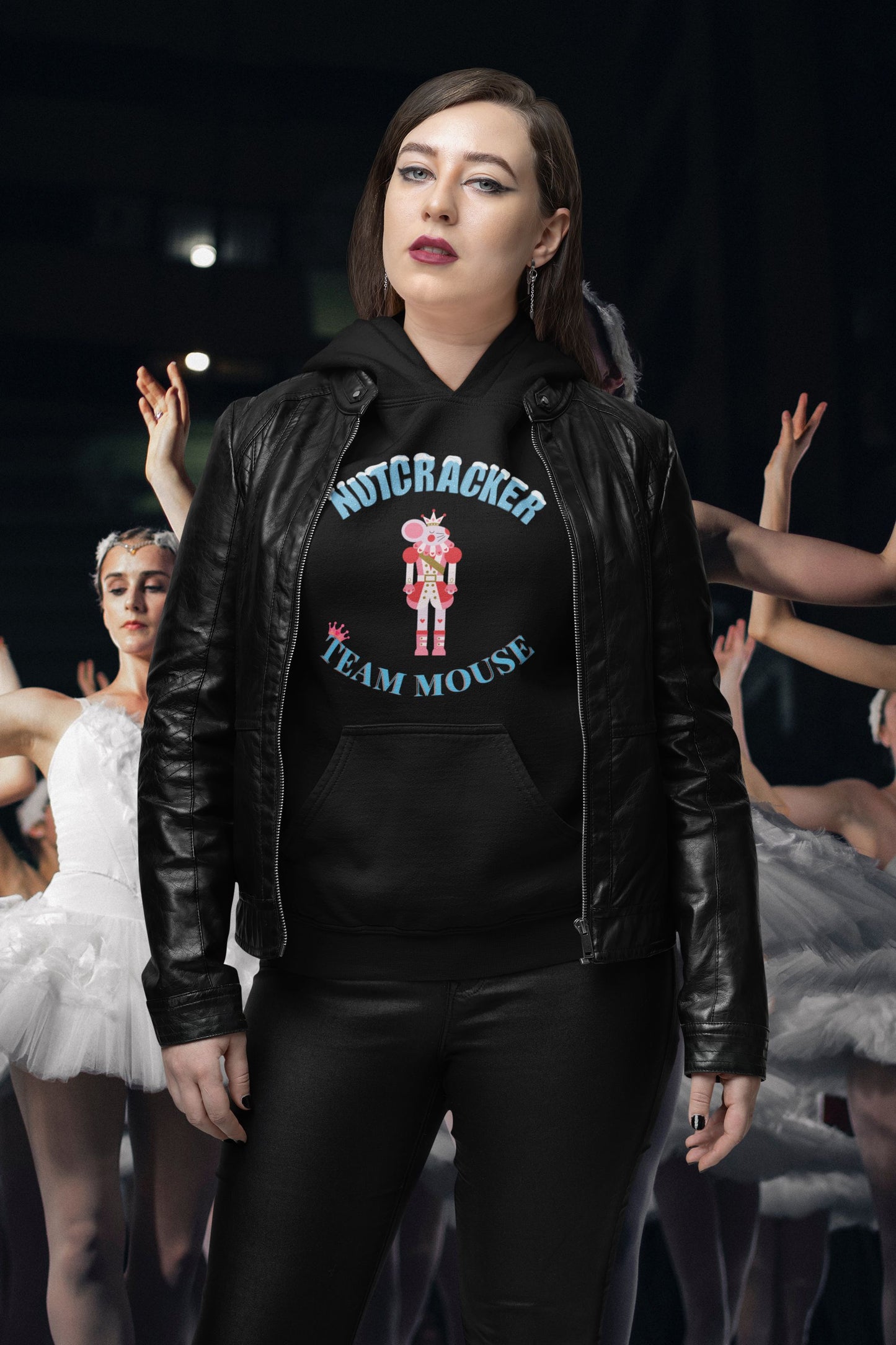Nutcracker Christmas Team Mouse Hoodie – Ladies’ Fit