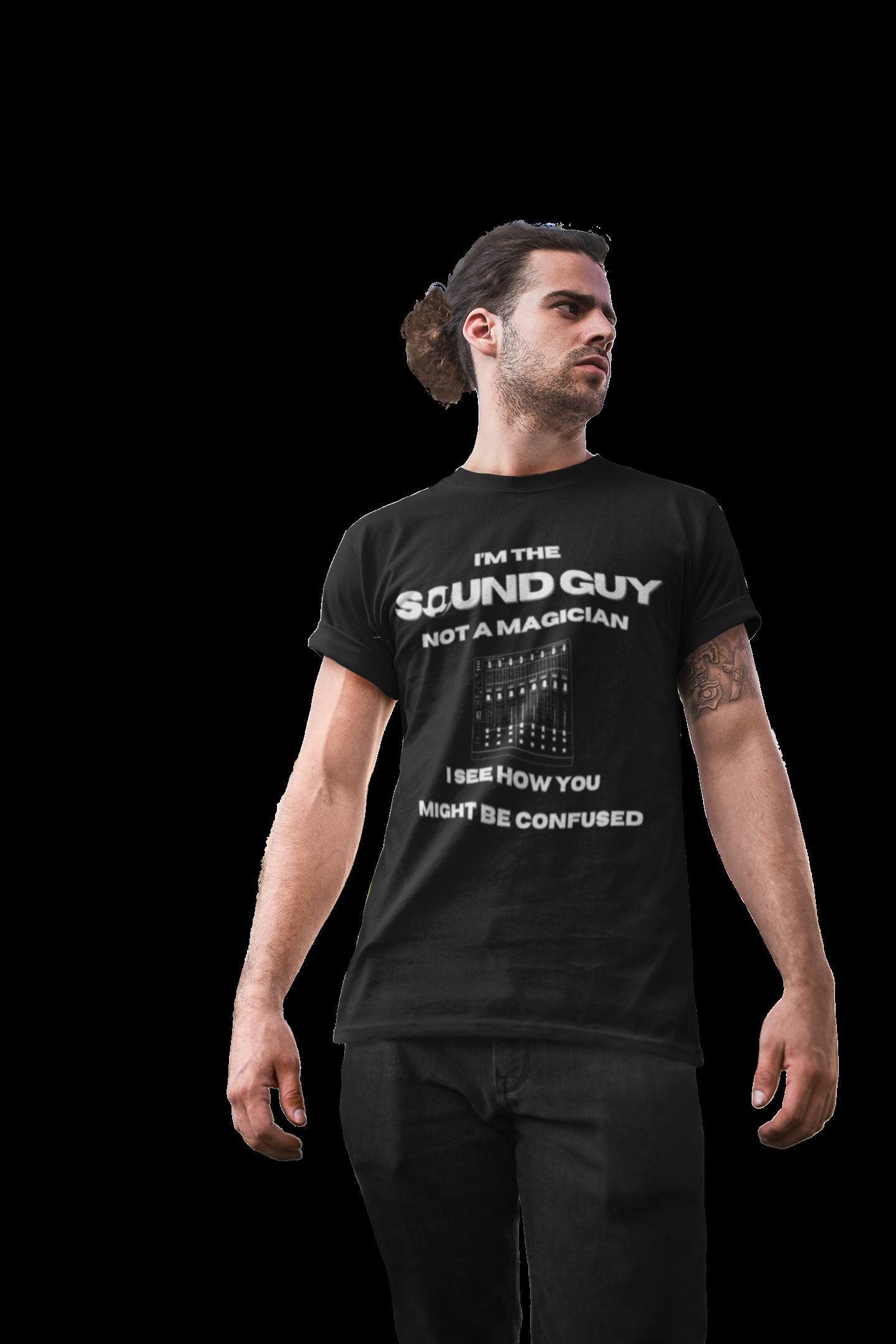 I’m the Sound Guy, Not a Magician" Men's T-Shirt – Perfect for Theatre and Audio Tech Pros