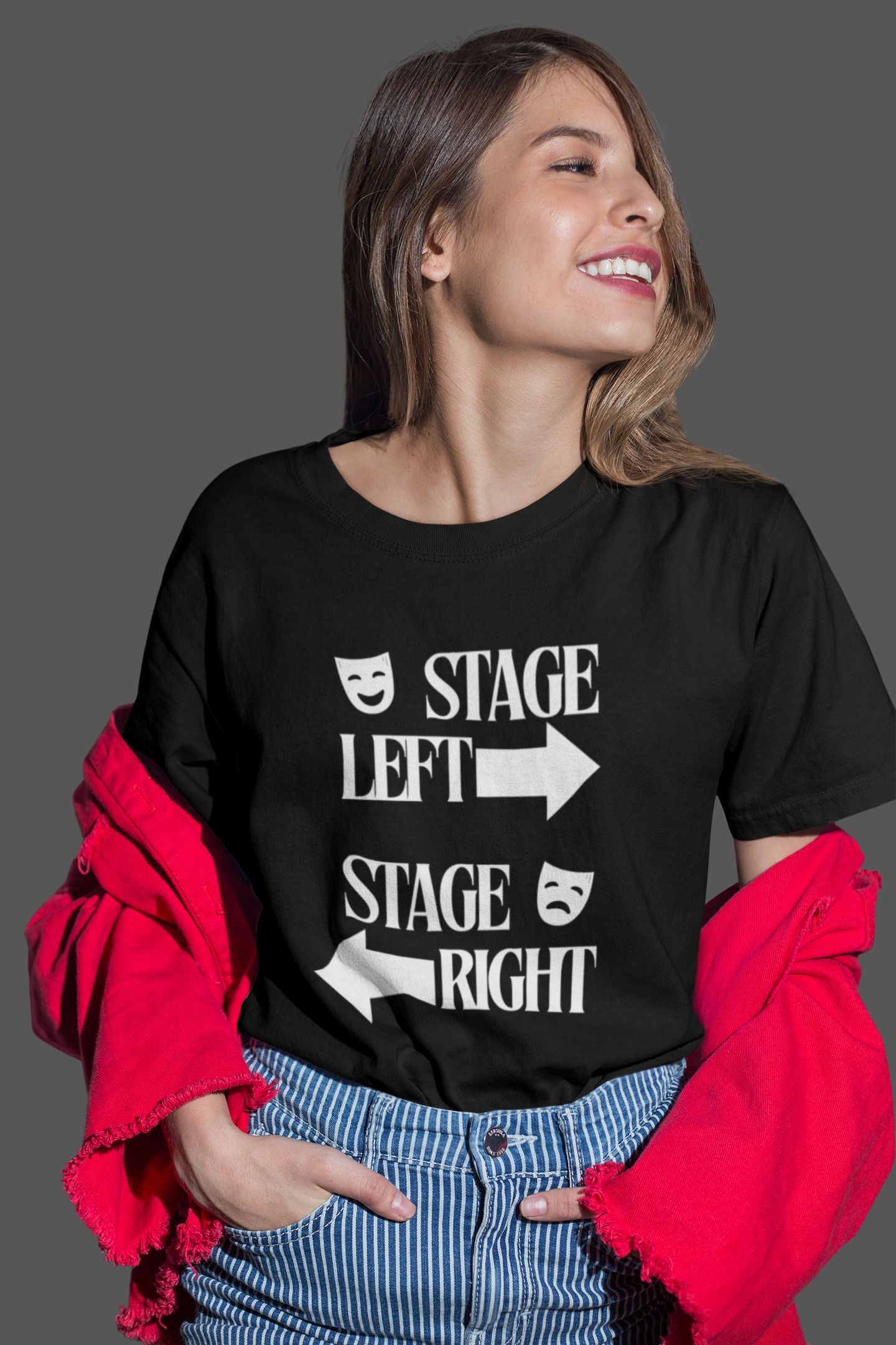 Stage Left Stage Right Men’s T-shirt – Unisex Design for Theatre Lovers