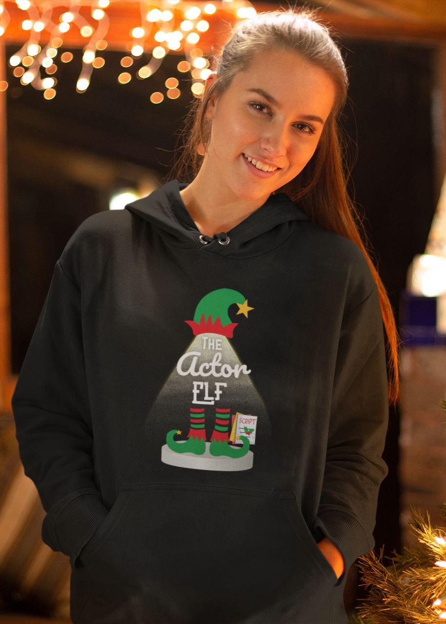 The Actor Elf Ladies' Christmas Hoodie – Festive Cosy Style for Performers